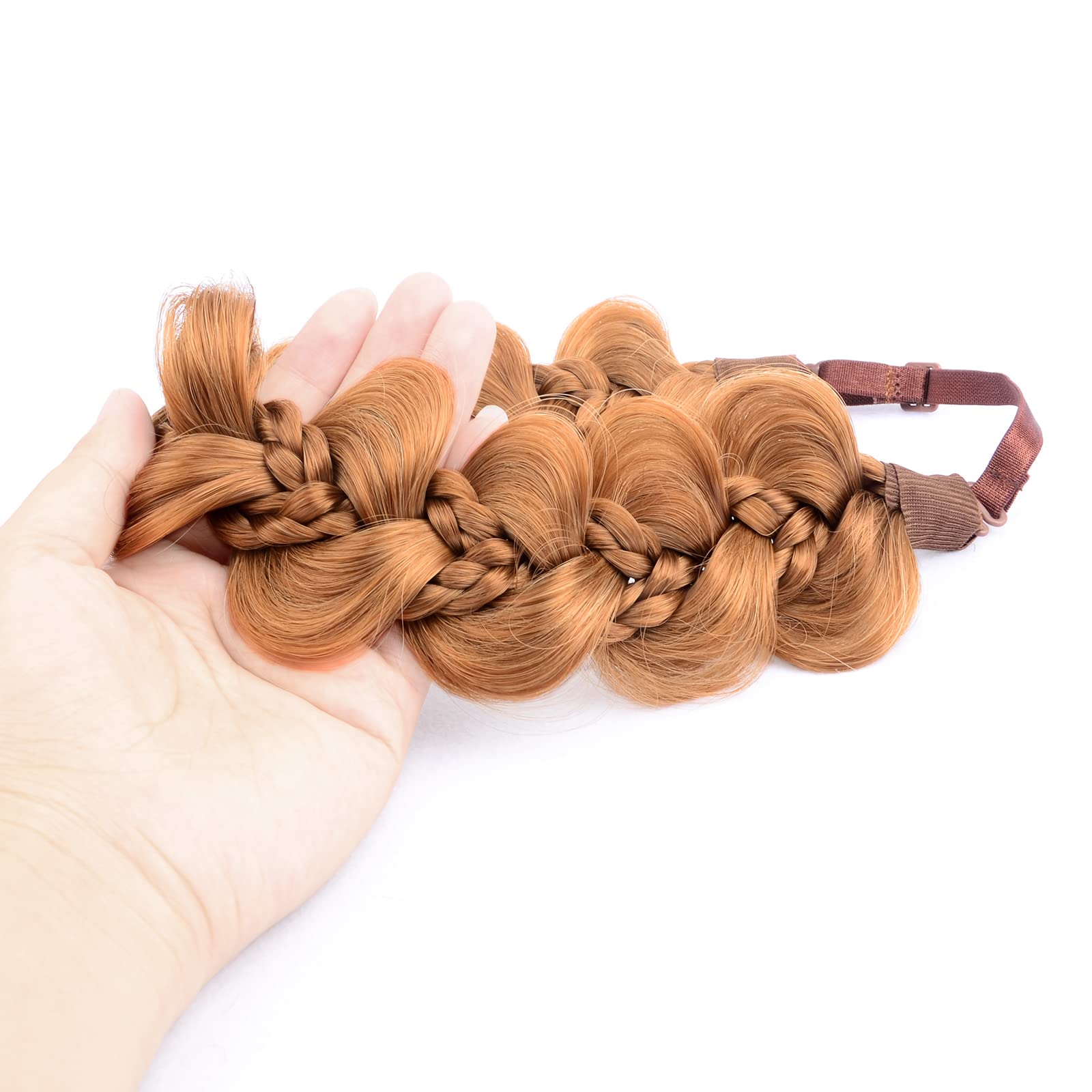 Gledola Bridal Hair Accessories Wide Kinky Fishtail Plaited Braids Headband Braided Synthetic Hair Elastic Stretch - Image 4