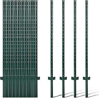 20 Pack 7ft Metal Fence Posts, Heavy Duty No-dig Rust-Resistant Garden Fence Posts for Chicken Wire/Light Garden, Orchard, Farm Outdoor Use
