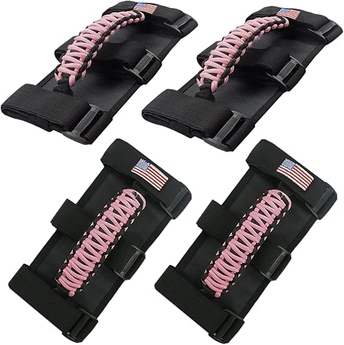 Miniatura 9 de para Accesorios Jeep Wrangler Asas de Agarre de Barra Enrollable de Agarre y Empuñadura con Borde Compatible con Jeep Wrangler YJ TJ JK JKU JL JLU