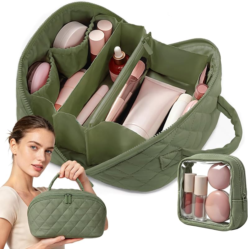 Necessaire de viagem IrisCargo para maquiagem e produtos de higiene, verde, 12,7 cm x 12,7 cm x 12,7 cm, 1 unidade