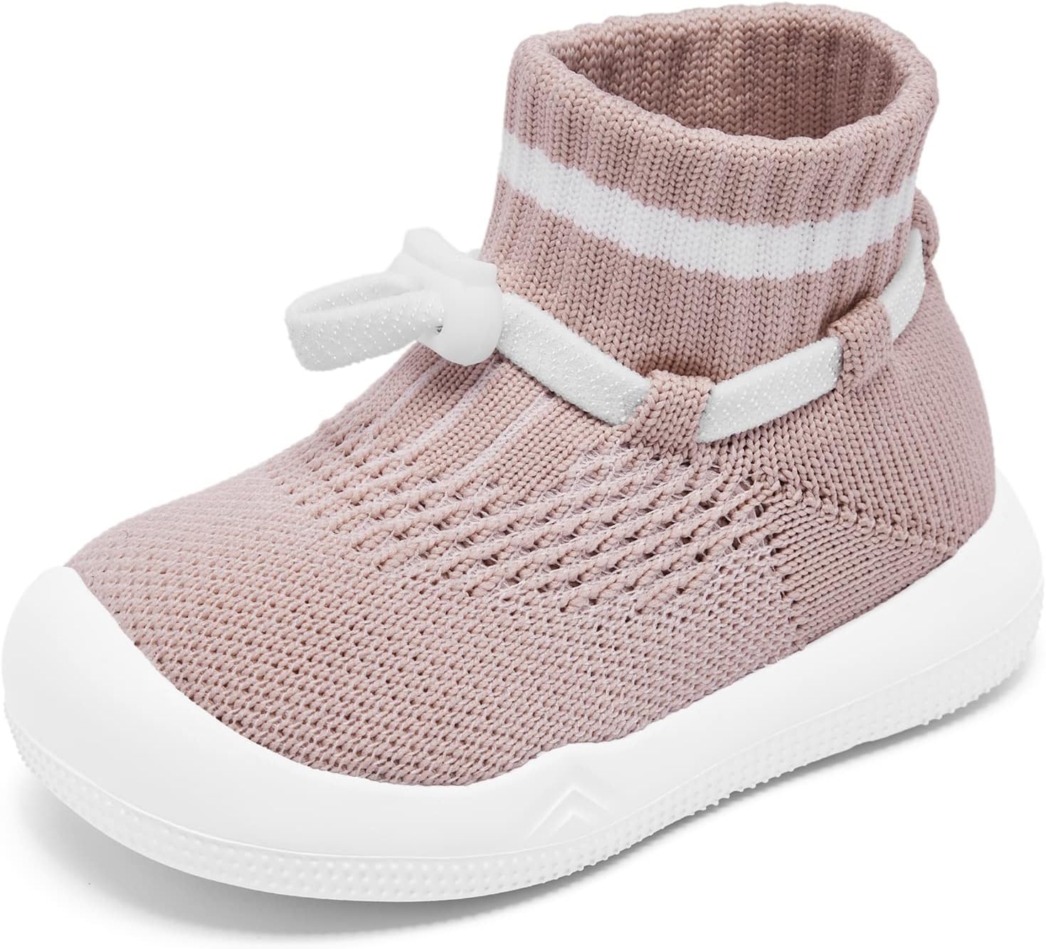 Baby Sock Shoes Girls Baby Walking Shoes Infant Sock Shoes Non Slip Toddler Slip on Tiny Feet Sneakers 0-9 Months Infant Pink Drawstring image 6 of 7 B0C3RQQDJJ