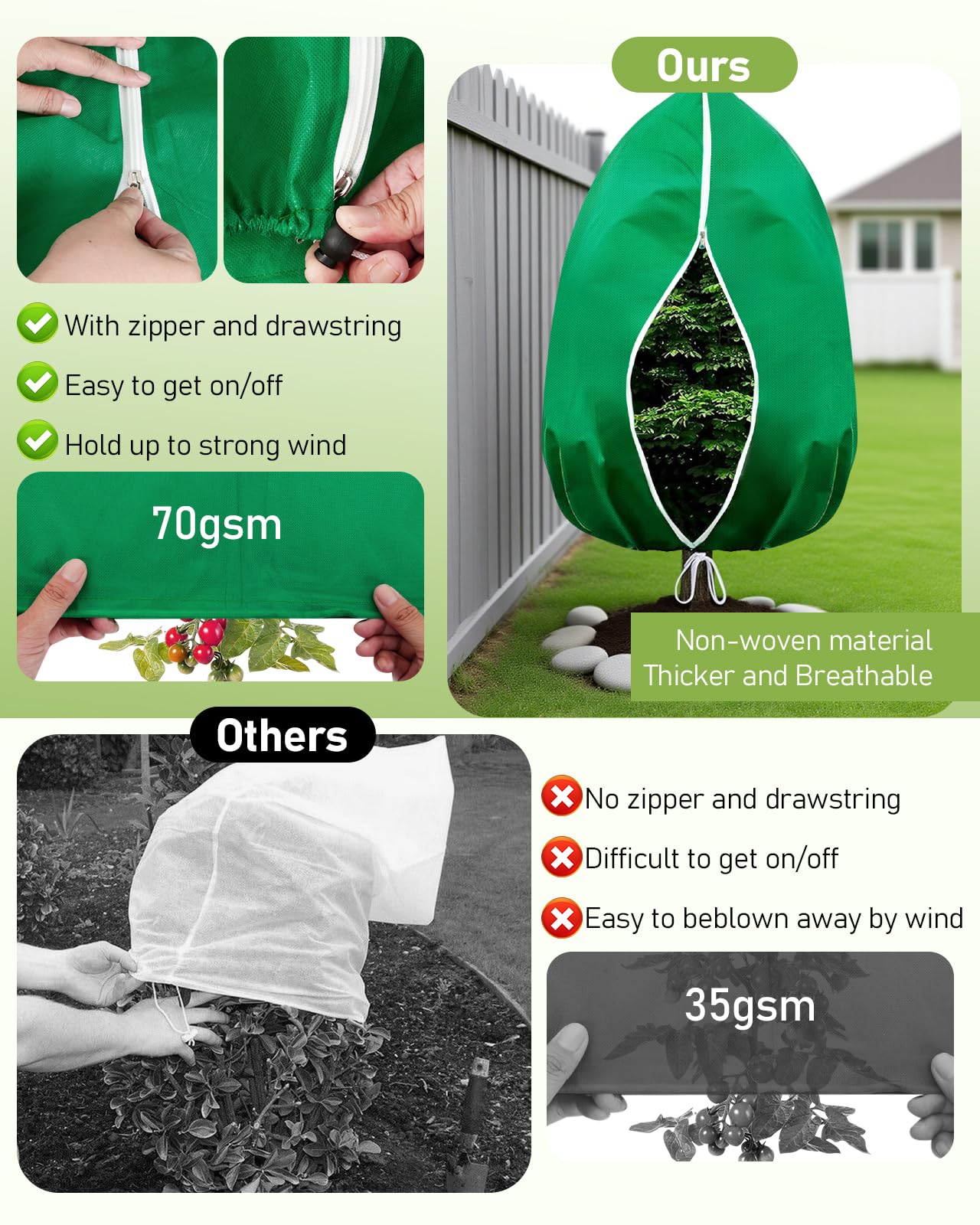 2 Pack Plant Frost Protection Covers - Image 3