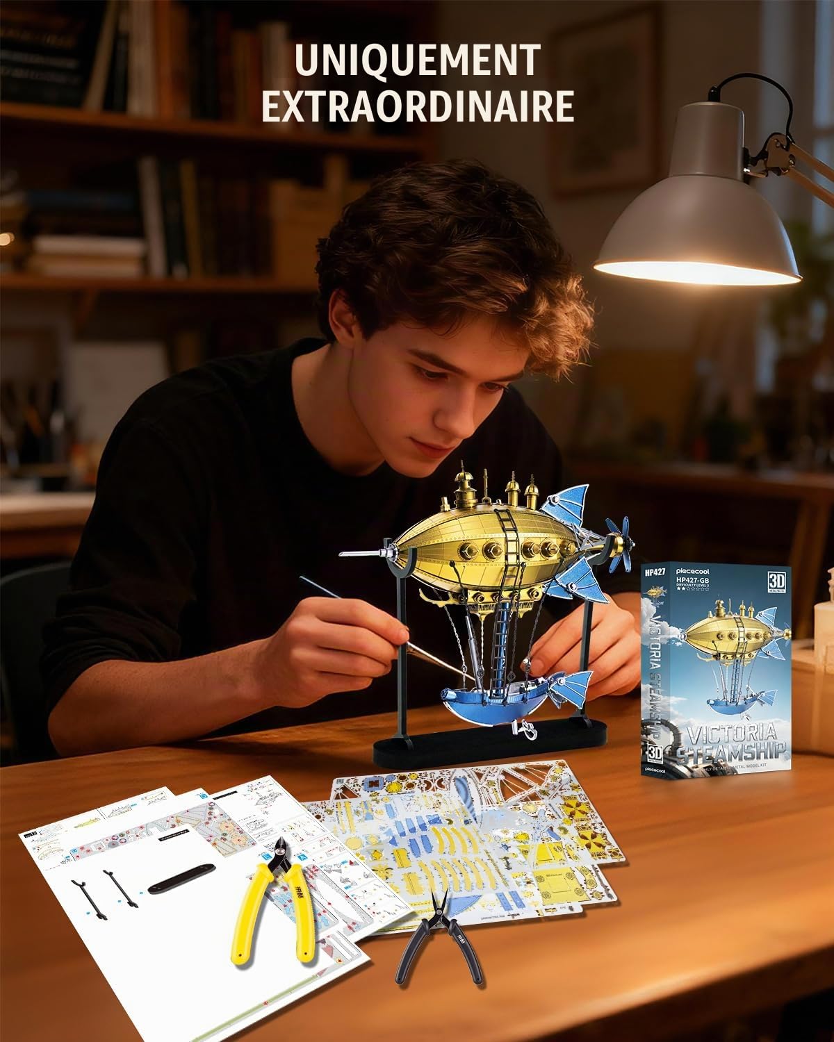 Piececool Puzzle 3D en Métal Victoria Steamship Kit de Construction à Faire Soi-Même, 275 Pièces, Décoration d'Intérieur pour Adultes