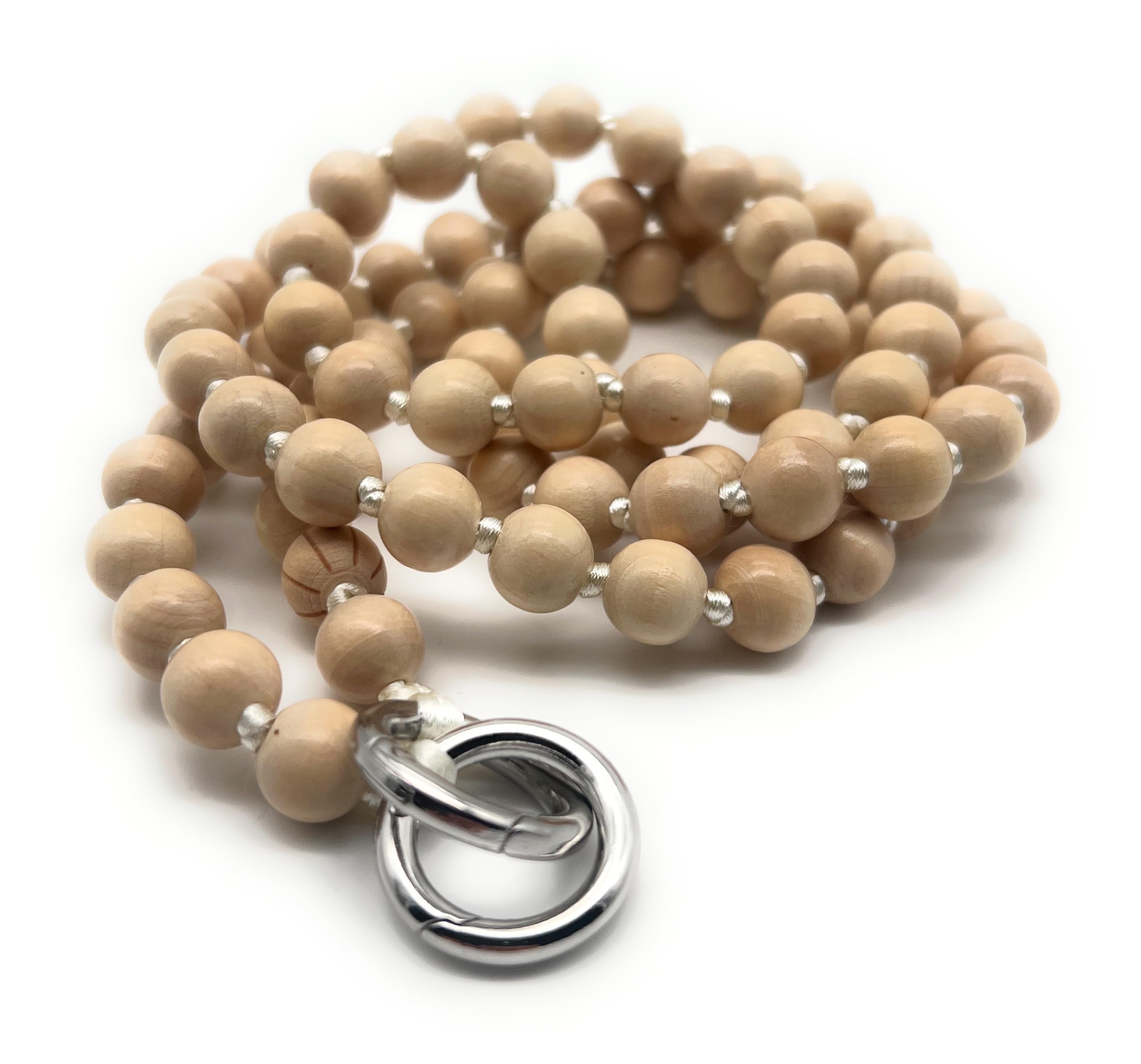 Handykette aus Holzperlen, Universal, Kette, Schlüsselband, Necklace, Lanyard. das Handyband zum Umhängen ist kompatibel mit jedem Handy wie Apple iPhone, Samsung, Xiaomi (Natur B)