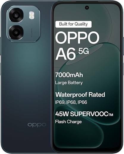 Oppo A6 5G (Sapphire Blue, 6GB RAM,128GB Storage) with No Cost EMI/Additional Exchange Offers