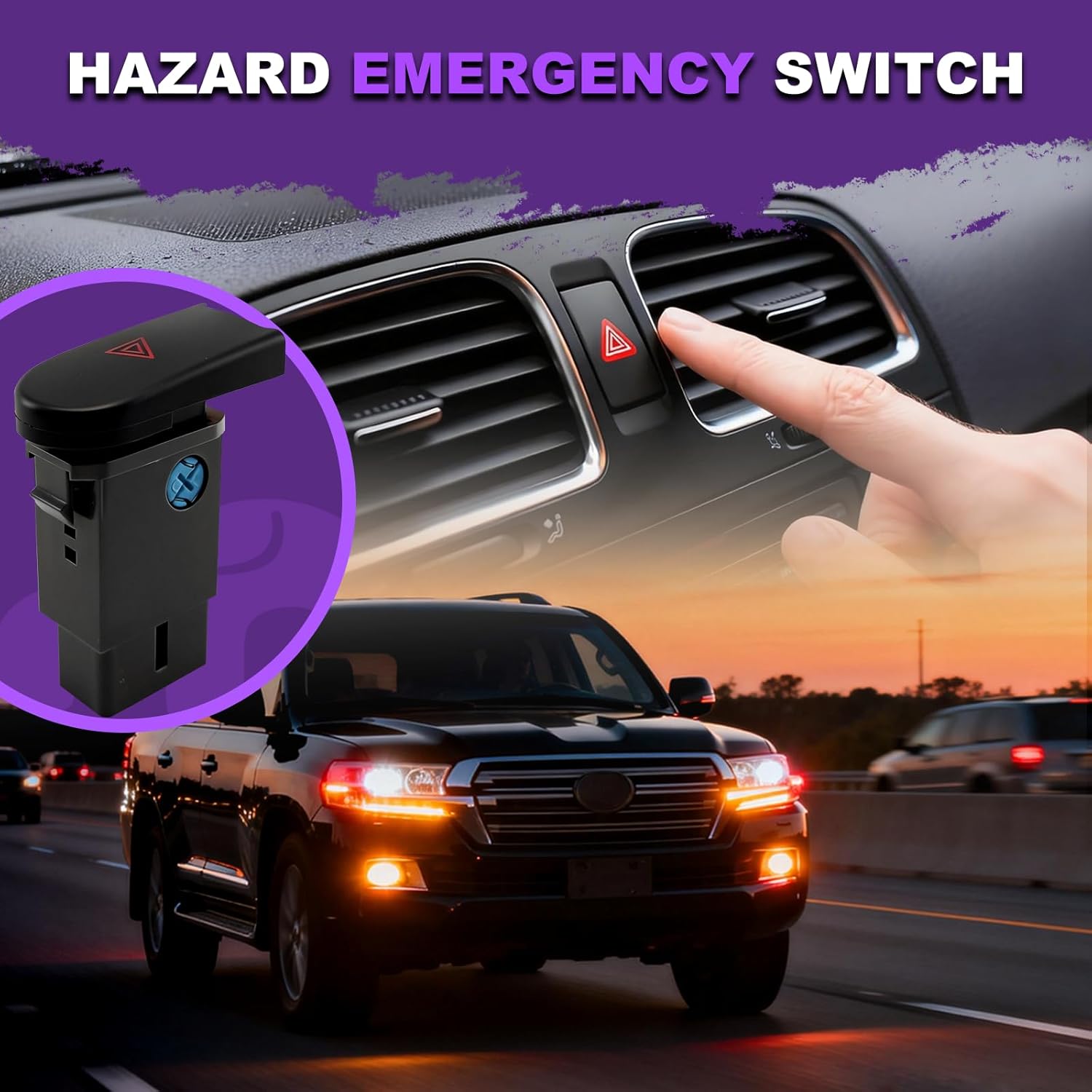 Hazard Emergency Switch Button for Daewoo Lanos,Lanos Saloon 1997 1998 1999 2000 2001 2002 2003 2004 2005 1.3L 1.5L 1.6L 16V 96231858 23625 Hazard Light Switch