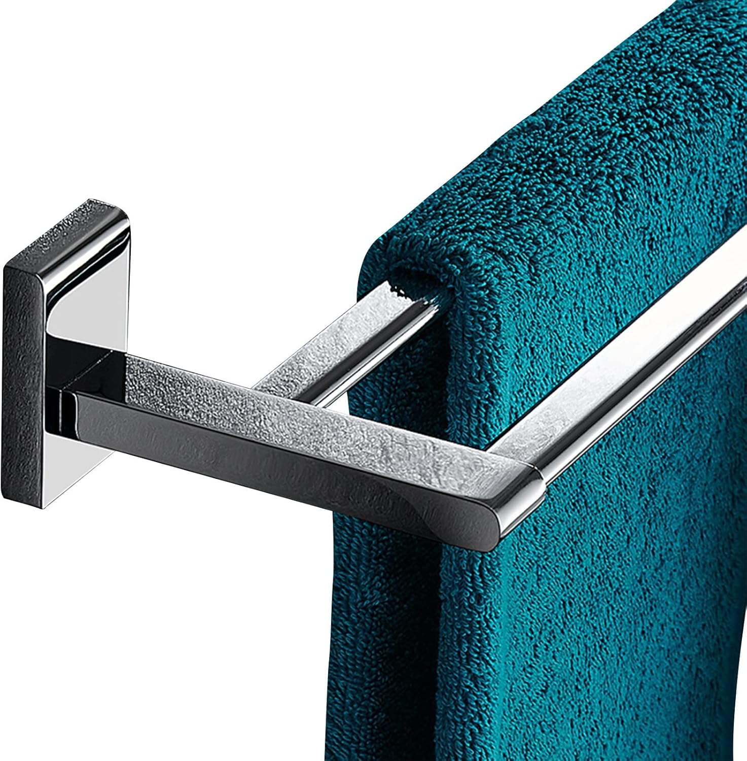 All Copper Double Towel Bar - Wall Mounted Bathroom Towel Holder With Polished Chrome Finish,60cm