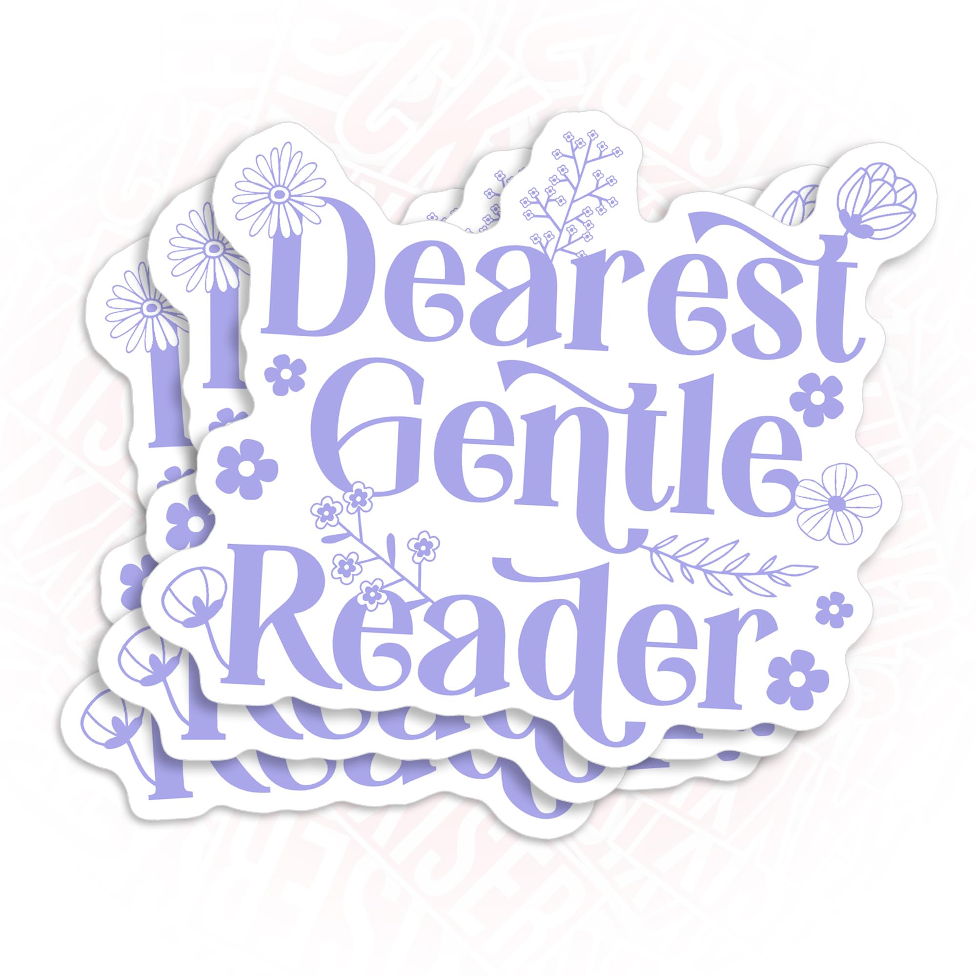(3Pcs-2") Dearest Gentle Reader Stickers, Bookish Reading Fantasy Book Lover Kindle Booktok Waterproof Vinyl Sticker for Laptop, Water Bottle, Tumbler
