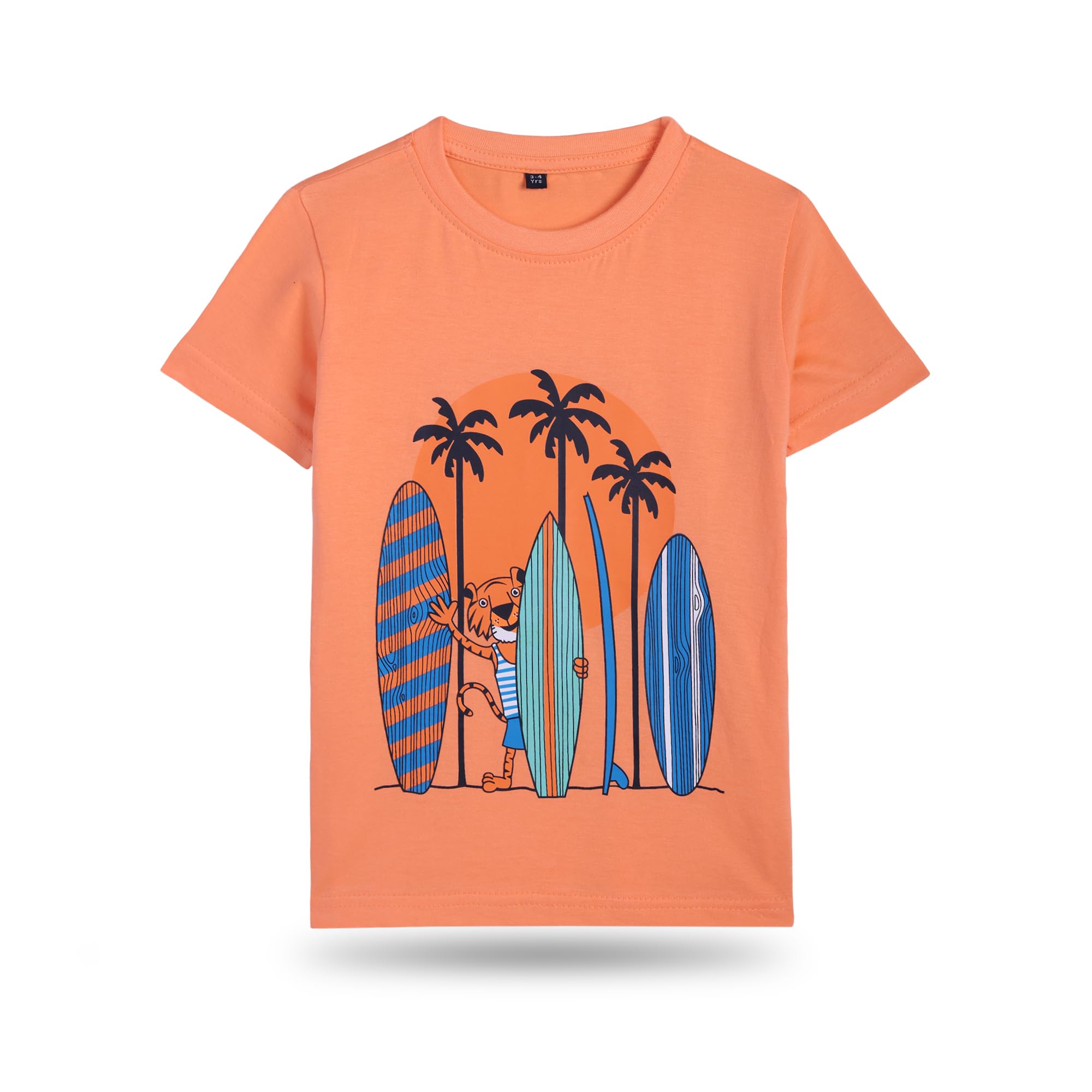 T2F T-Shirt für Jungen, Baumwolle, bedruckt, normale Passform, 5 Stück