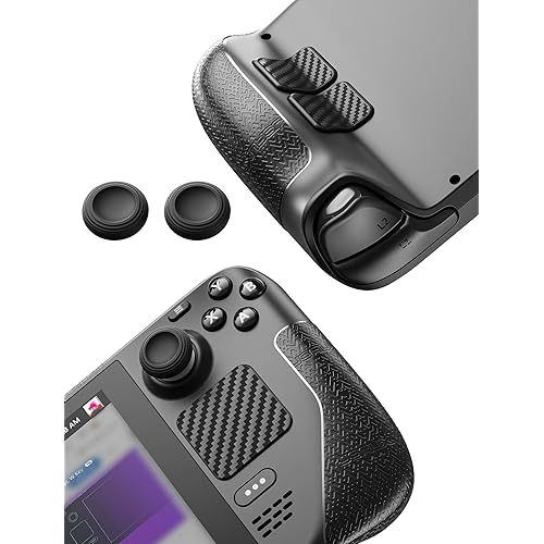 JSAUX Skin Stickers Set for Steam Deck - Anti-Slip Grip, Touchpad Protector, Thumb Grip Caps & Front/Back Protector
