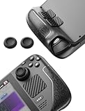 JSAUX Skin Stickers Set for Steam Deck - Anti-Slip Grip&comma; Touchpad Protector&comma; Thumb Grip Caps & Front&sol;Back Protector