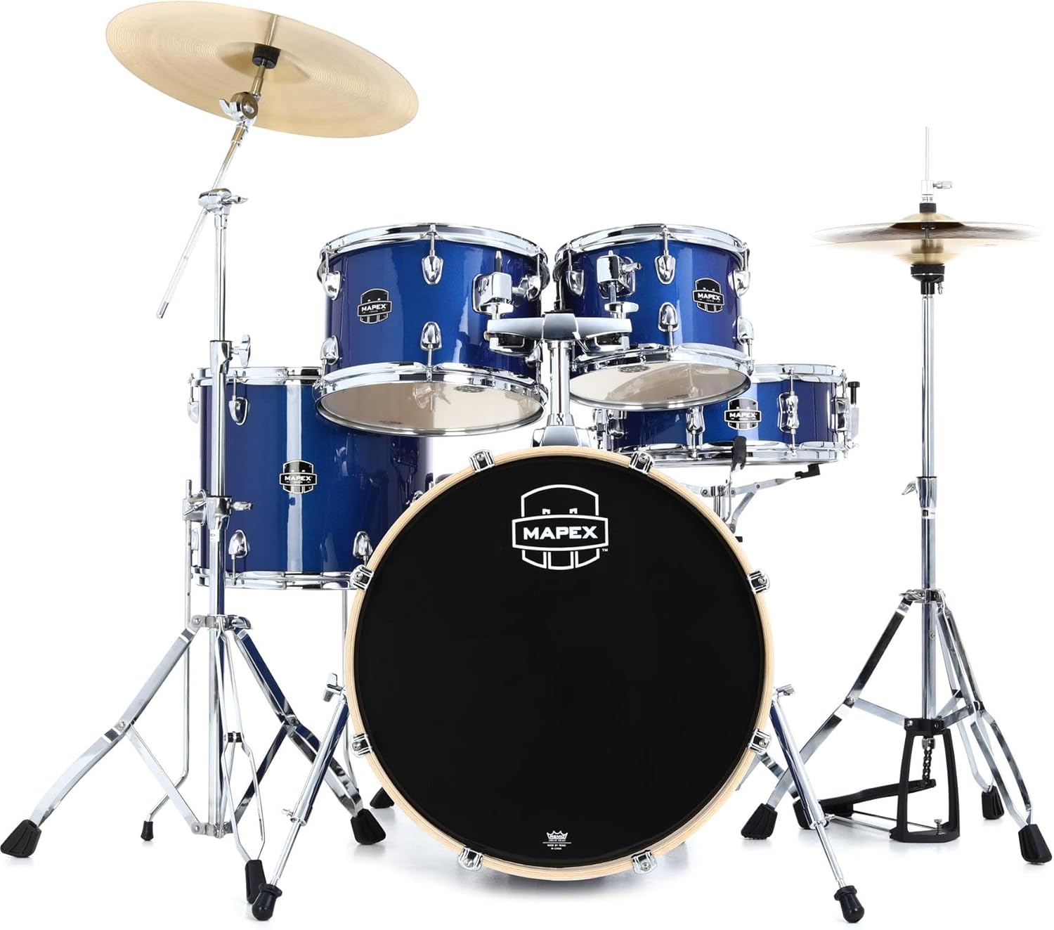 Mapex Venus VE5044FTC 5-piece Fusion Complete Drum Set – Blue Sky Sparkle