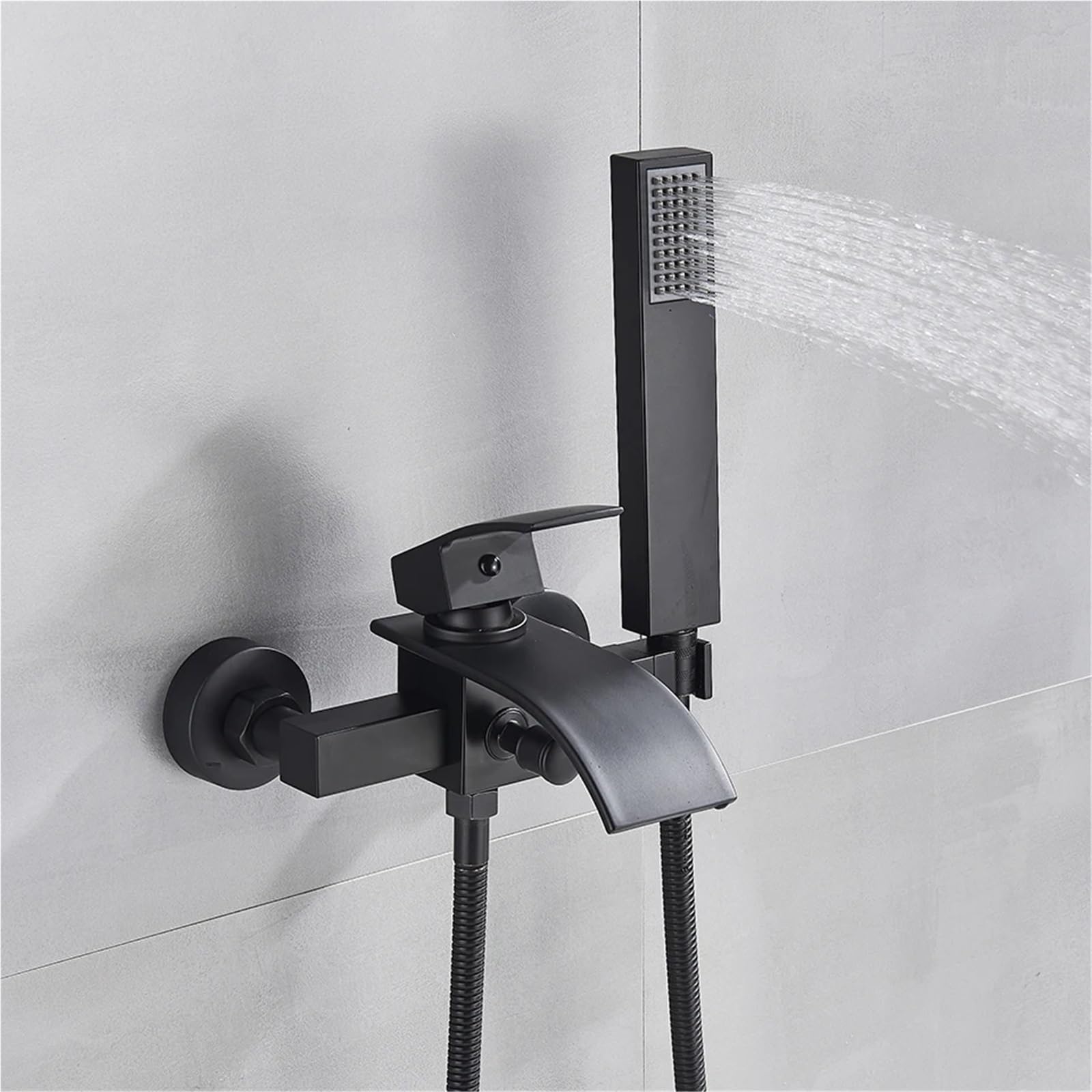 Rubinetto a cascata per vasca da bagno con doccetta – Miscelatore monocomando rubinetto da parete per vasca da bagno – Apparecchio da bagno elegante e funzionale