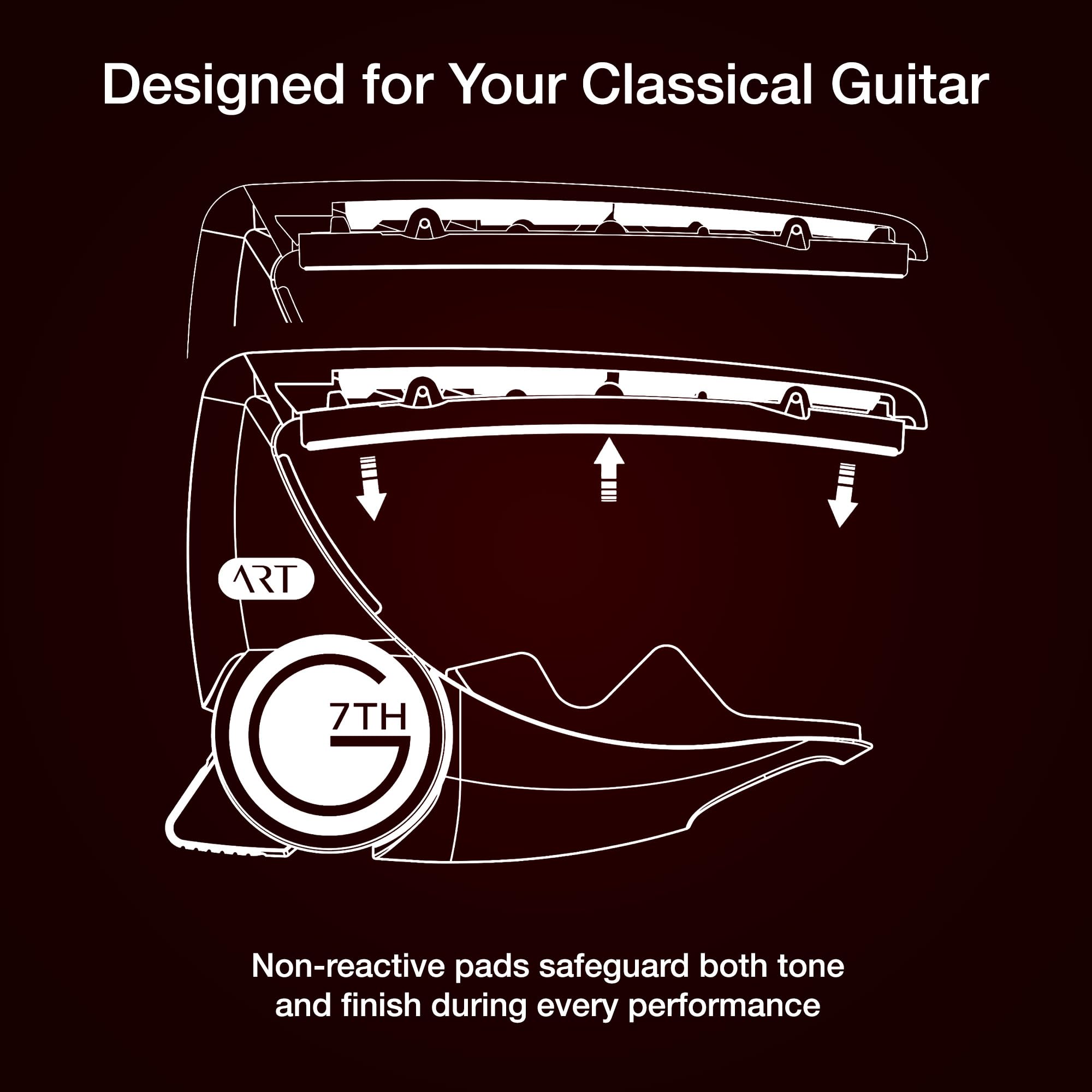 G7th Performance 2 Piatto D'oro Capotasto Chitarra Classica – Controllo della tensione rivoluzionario – Il capotasto premiato per chitarre classiche e flamenco