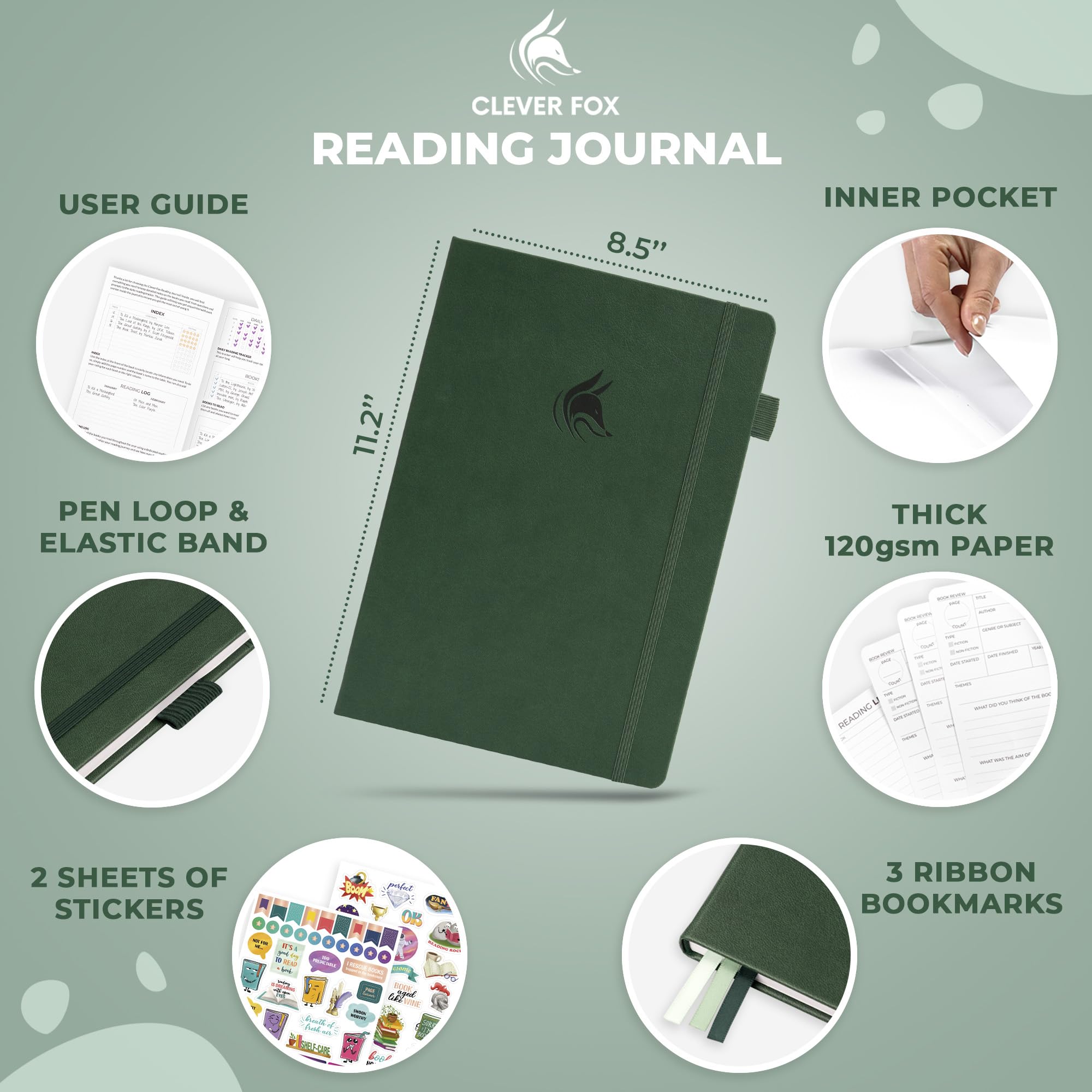 Clever Fox Reading Journal Large, Guided Book Review Log & Tracker, Gifts & Accessories for Reading Lover - Image 2