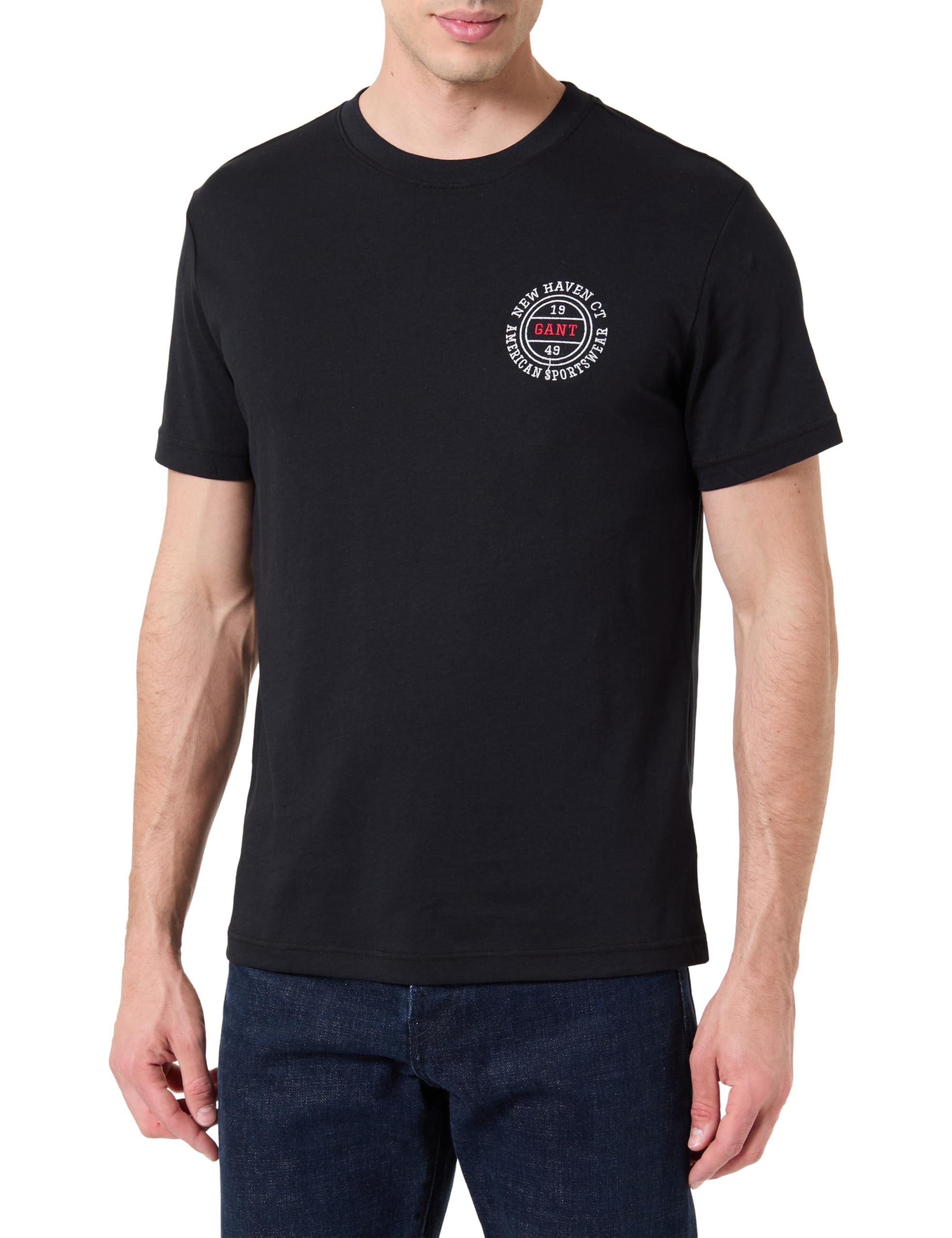 GANT Men's Graphic Ss Tshirt T-Shirt, Black, 5XL