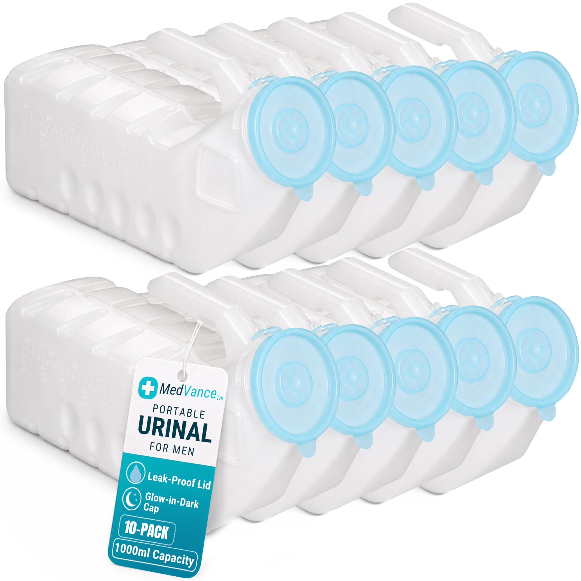 MedVance Male Urinals - Spill-Proof & Glow in the Dark -8