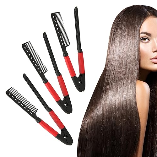 Miniatura 4 de Peine alisador de pelo en forma de V de alta temperatura 3 PCS para alisar el cabello nudoso pelo desnudo
