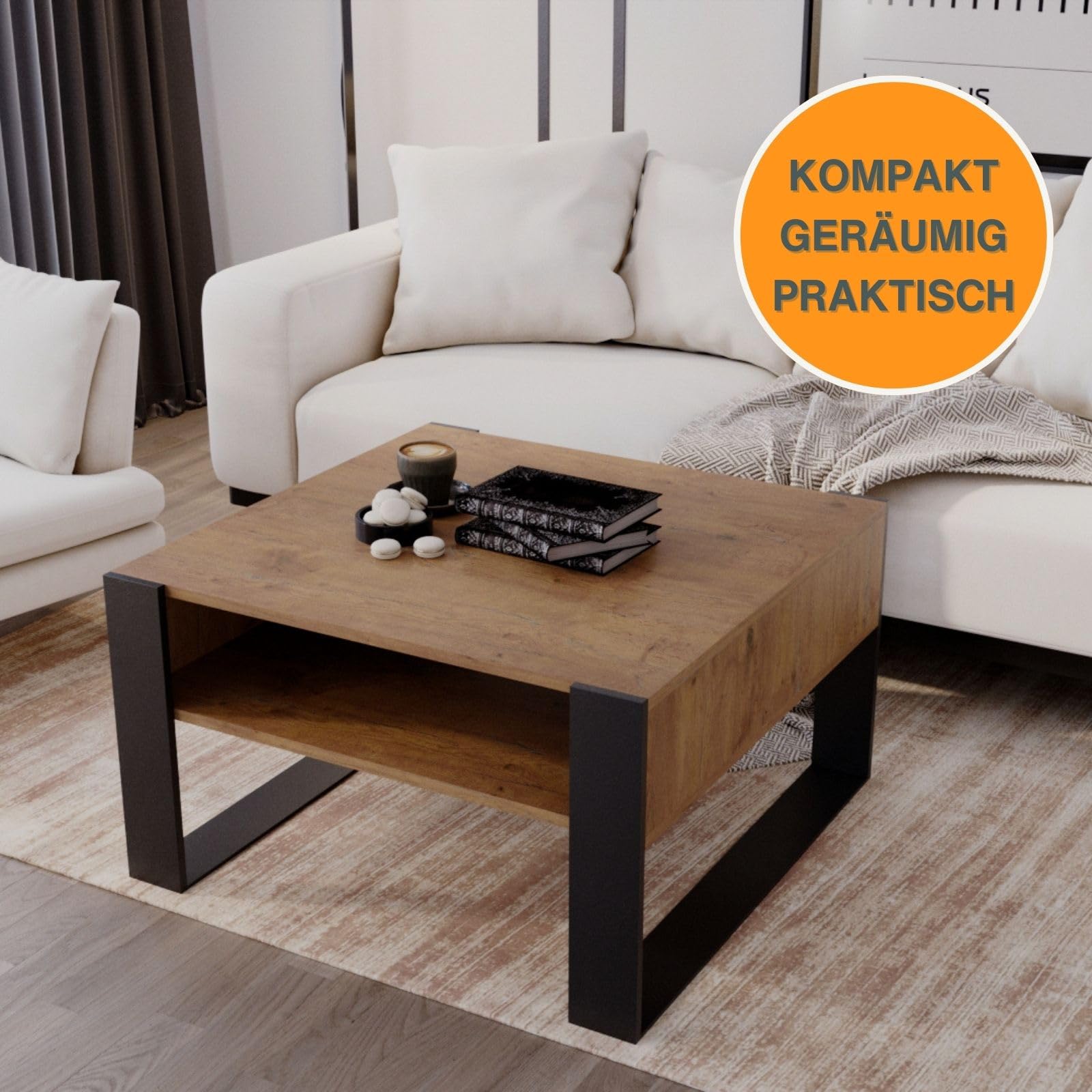 VidaXL Couchtisch Massivholz Mango 88x50x40 Cm Couc Produktbild-Vorschau 6