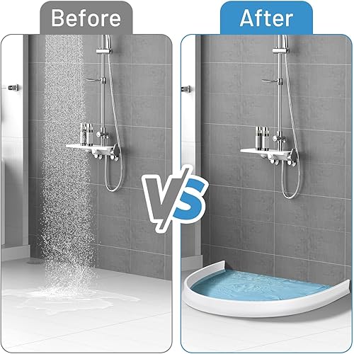 Miniatura 5 de Presa de agua de umbral de ducha de 3 pulgadas de alto, 67 pulgadas de largo, plegable, protección contra salpicaduras de agua de ducha