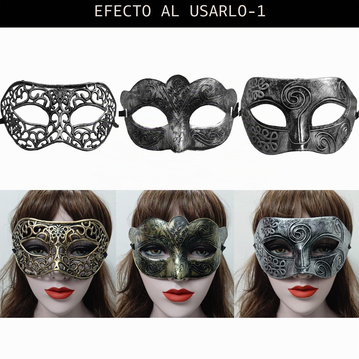 27 Piezas Máscaras Vintage Antiguas Retro de Mascarada para Hombres y Mujeres Unisex para Fiesta de Baile Disfraz Veneciano - Dorado, Plateado, Bronce