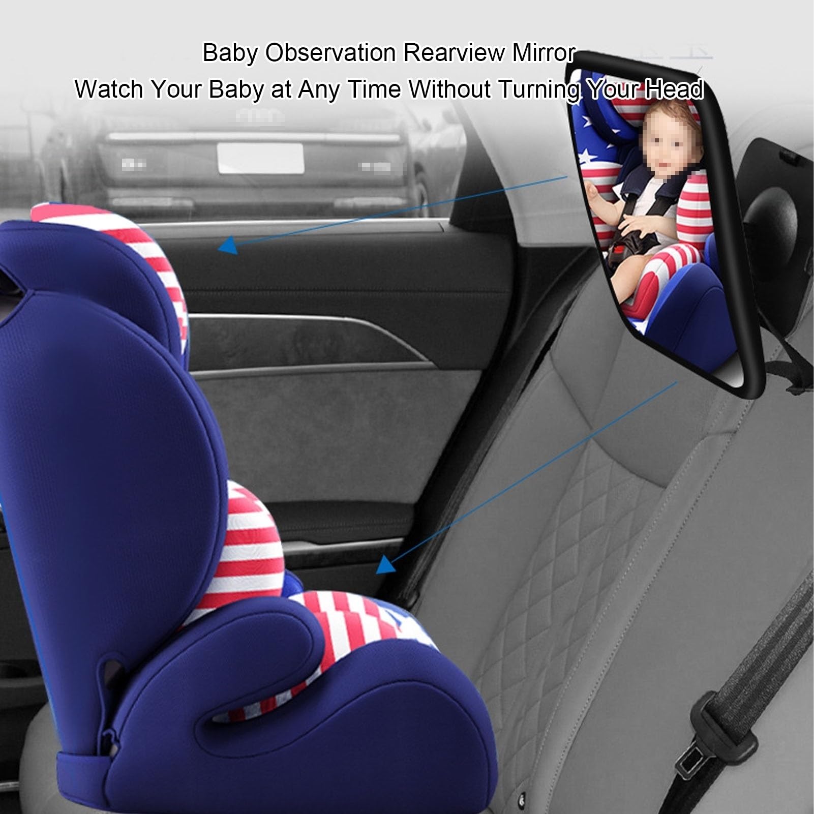 Specchietto Posteriore Auto 4,3 Pollici - Baby Monitor E Telecamera Parcheggio