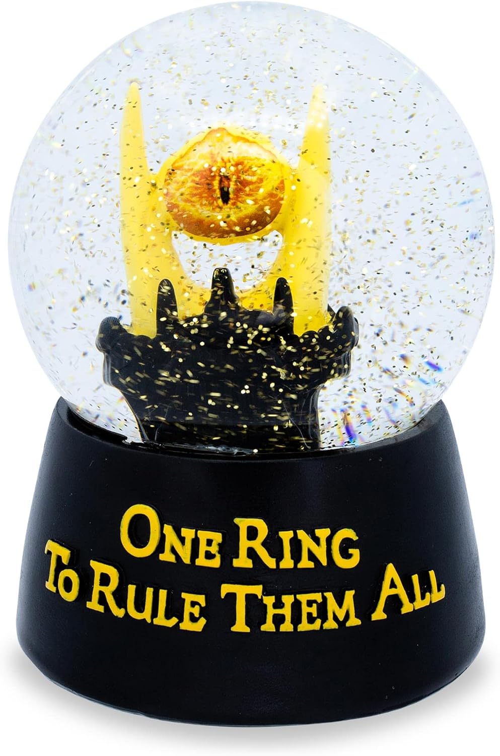 The Lord Of The Rings Eye of Sauron Light-Up Adult Snow Globe with Swirling Glitter Display | 6 Inches Tall