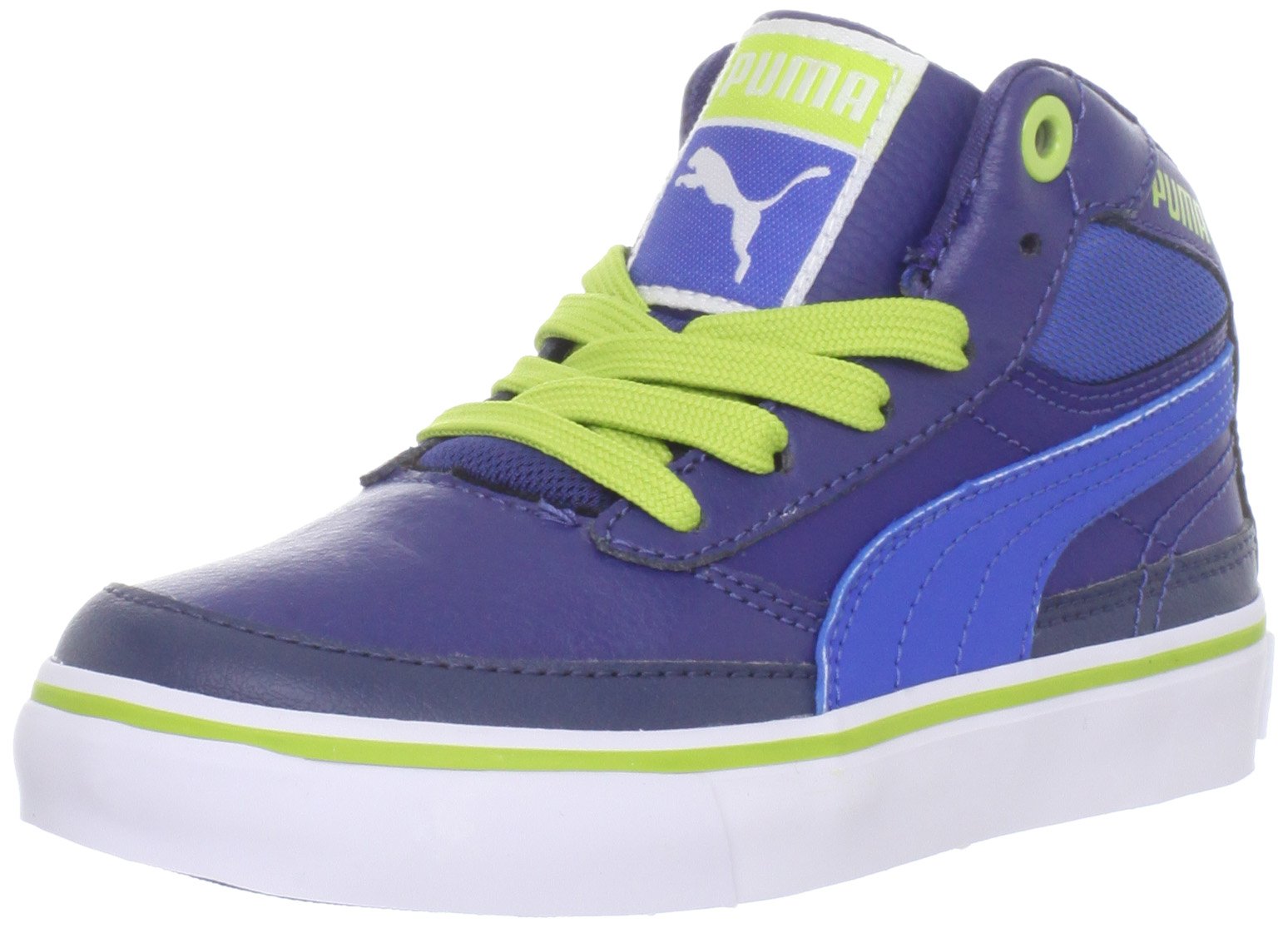 PUMAMaeko S Mid Sneaker (Little Kid/Big Kid), Twilight/Princess/Chartreuse, 3 Little Kid