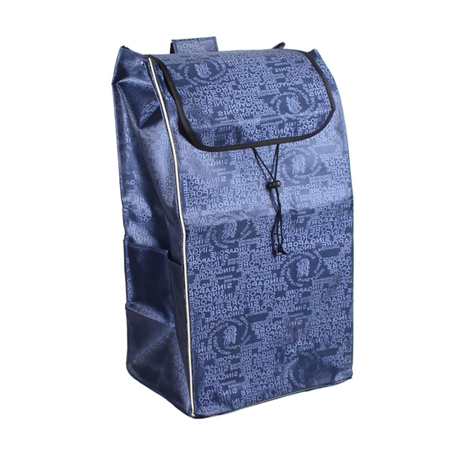 Sac De Remplacement Pour Chariot De Courses - 72L - Tissu Oxford Imperméable - Dimensions 37,5 X 28,5 X 67 Cm - Avec Poches Latérales