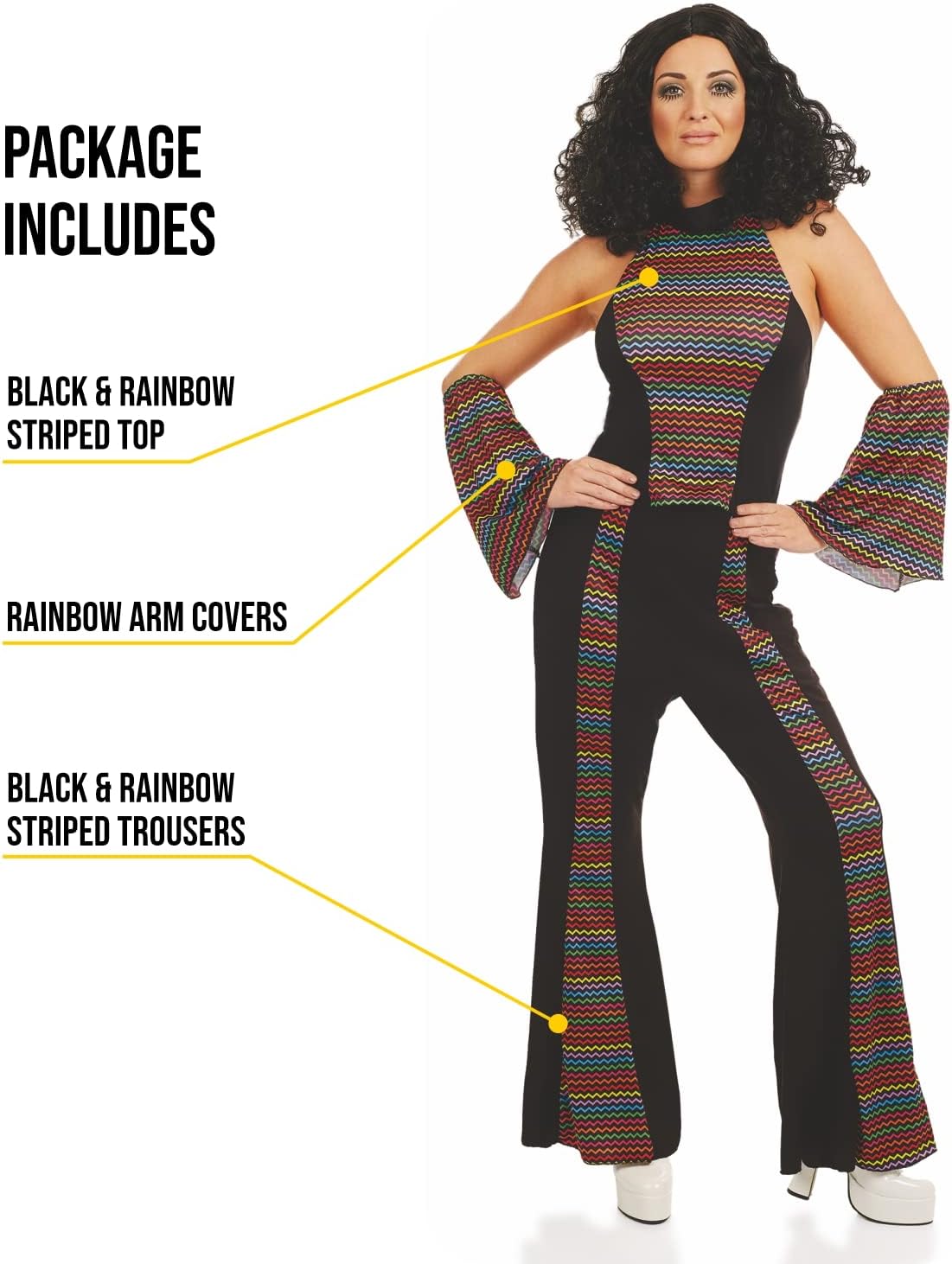 fun shack Disco Costume for Women, 70s Disco Dress, Retro Party Outfit, Womens Vintage Costume, Fun 70s Style - Image 3