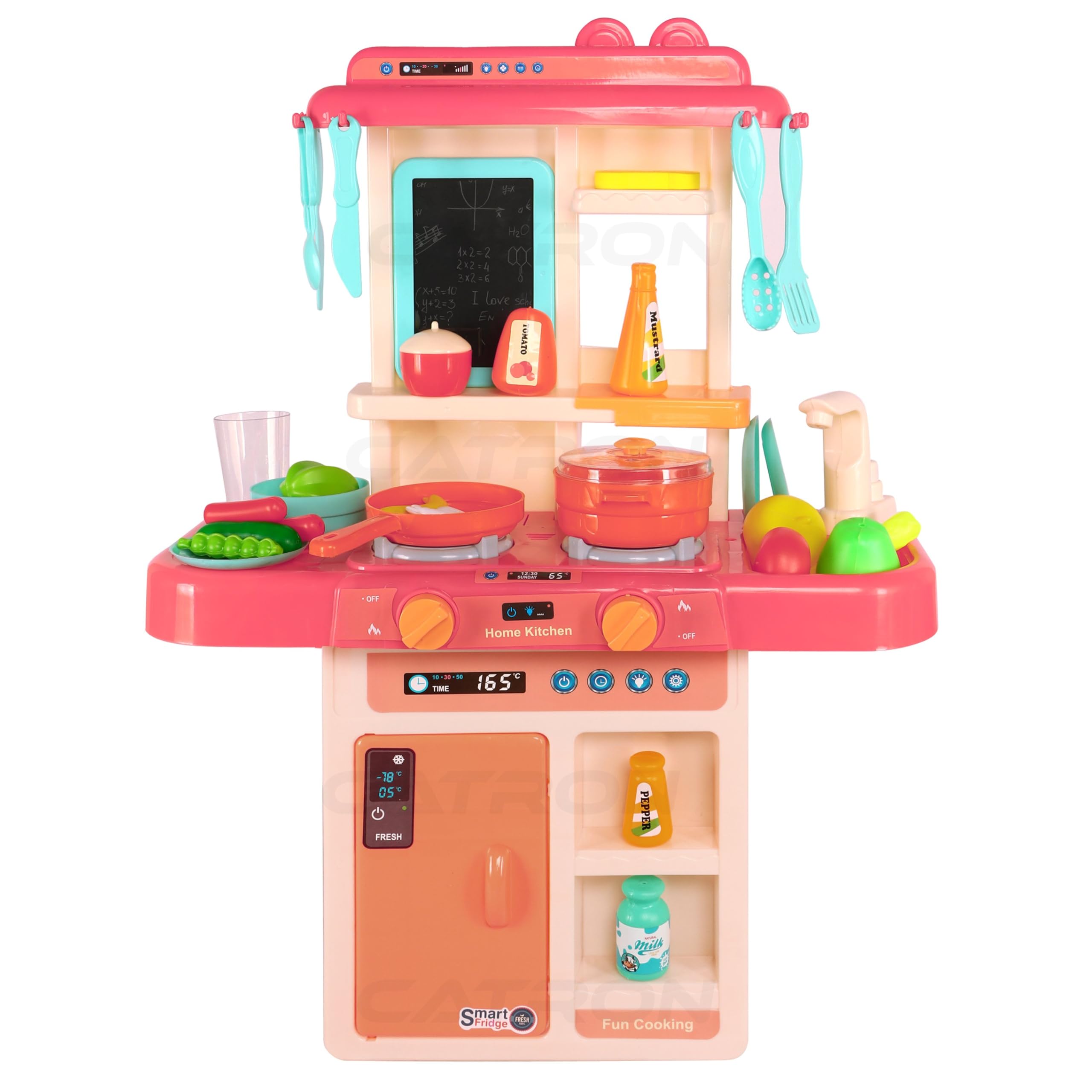 Catron Role Pretend playset Big Size Supermarket kit for Kids Toys with Shopping cart and Sound Effects Kitchen Set Kids Toys for Boys and Girls (Small 42 Pcs Kitchen Set) 2