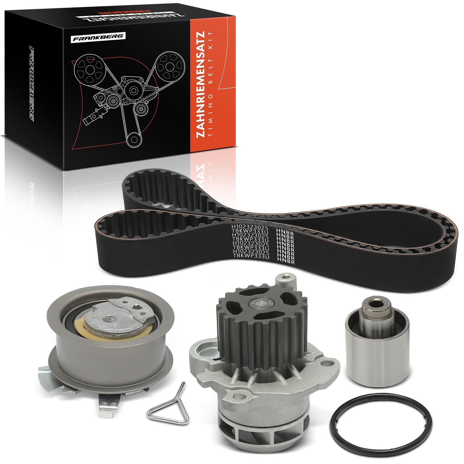 Frankberg Kit cinghia dentata Set cinghia dentata Diesel Compatibile con Golf V Variante 1K5 1.9L Transporter V Bus 7EB 7EJ 7HB 7HJ 1.9L Golf V 1K1 1.9L T.o.u.r.a.n 1T1 1T2 1.9L A2 8Z0 1.4L 045109243F