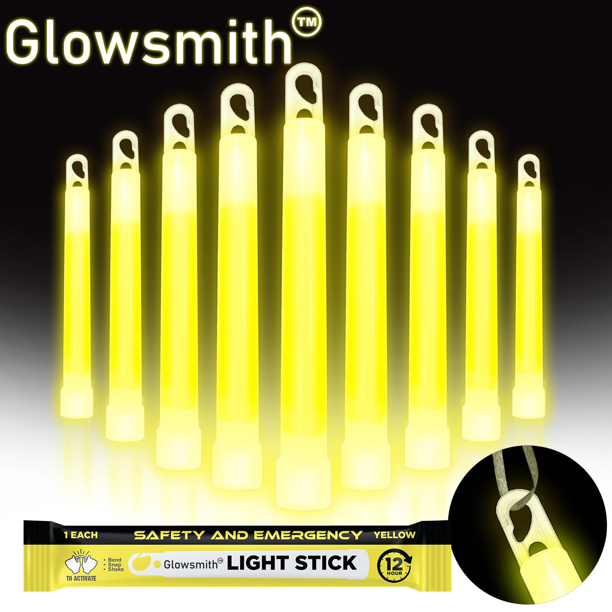 Glow Fever Bastoncini fluorescenti sfusi, bastoncini luminosi militari di sicurezza di emergenza da 15,2 cm, luminosi ultra luminosi con 12 ore di durata per escursioni, feste, campeggio, oscuramento