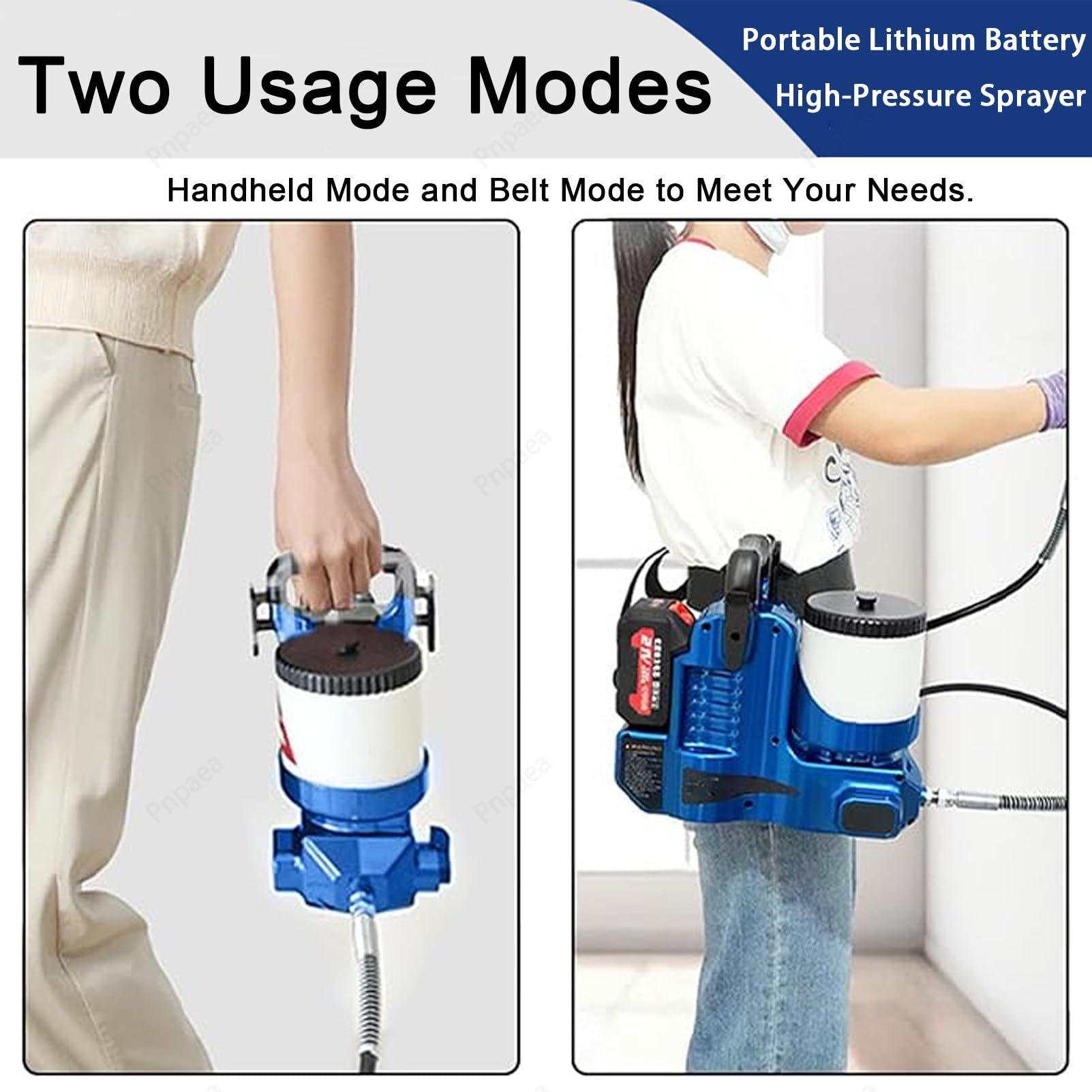 Pistola De Pintura Electrica,Maquina De Pintura Airless 1,2 L,15 Mpa, PresióN Ajustable En 6 Niveles, con 2 BateríAs De 21 V Y Manguera De 1,80 M, 2 L/Min, para Paredes, Vallas Green-580W