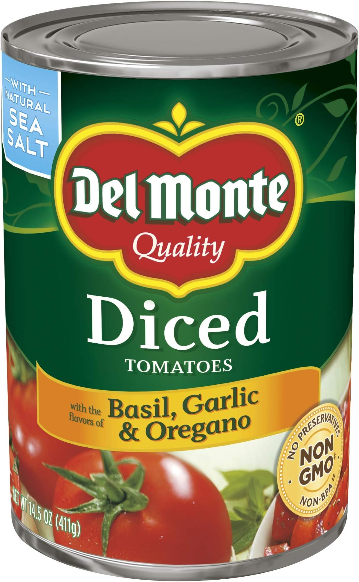Del Monte Canned Diced Tomatoes with Green Peppers and