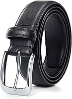 Bighake Men's Handmade Genuine Leather Dress Belt - Adjustable for Business, Casual, Jeans & Golf, 1.3" Width