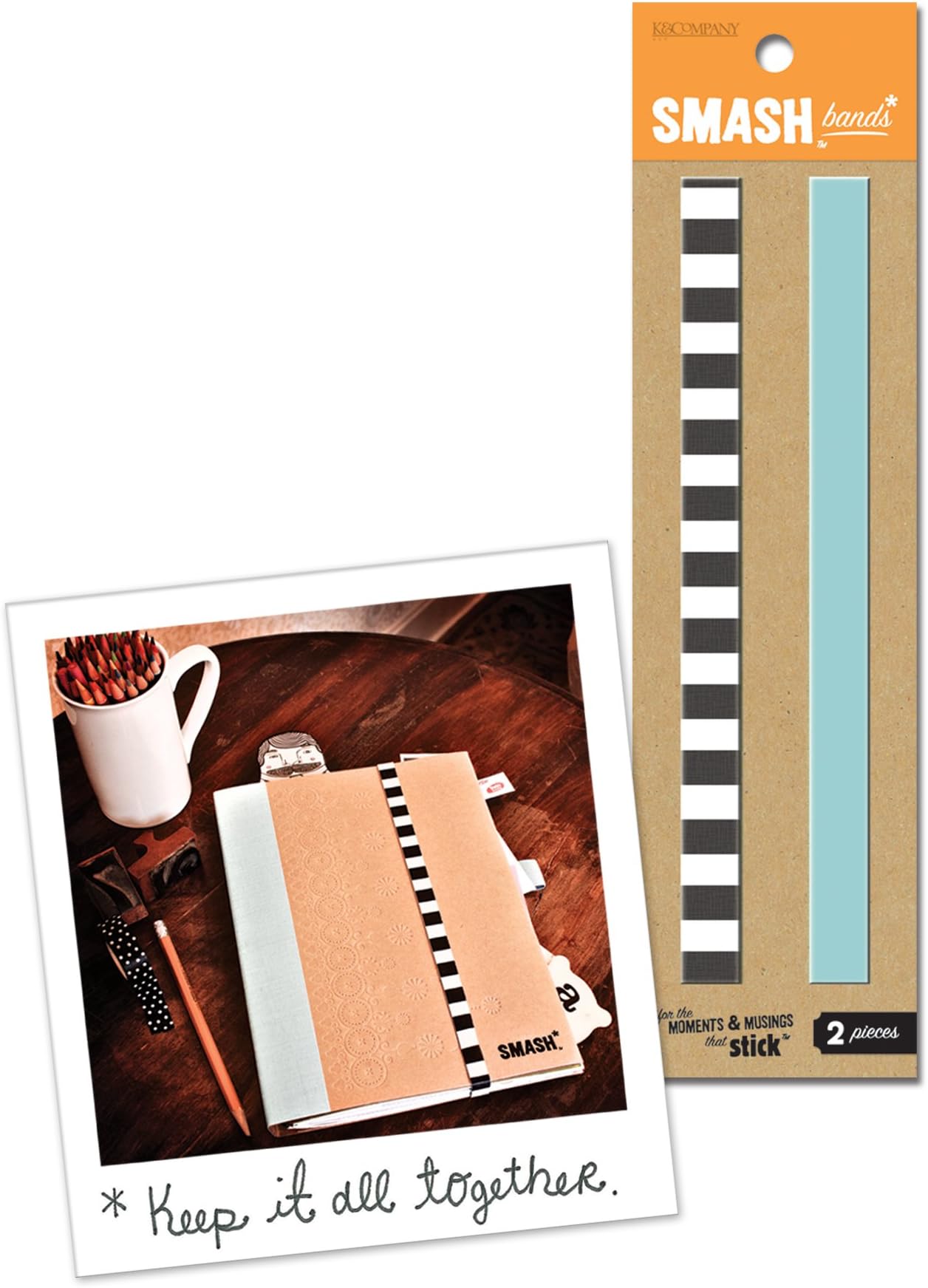 K & Co Smash Book Blue Bands (2 pieces)