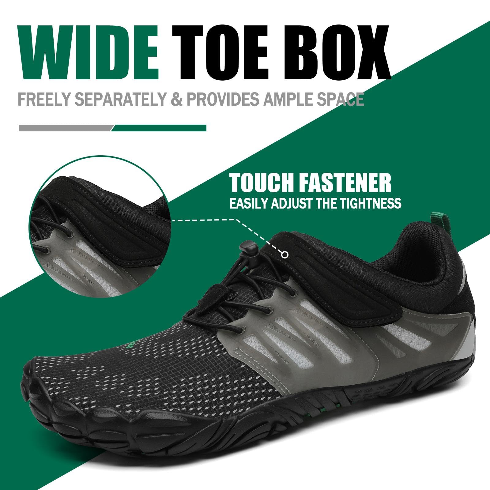 SAGUARO Barefoot Shoes Uomo Donna Scarpe Barefoot Minimaliste Scarpe a Piedi Nudi Antiscivolo Scarpe Trail Running Leggere Scarpe Dita,Gr.36-48 EU