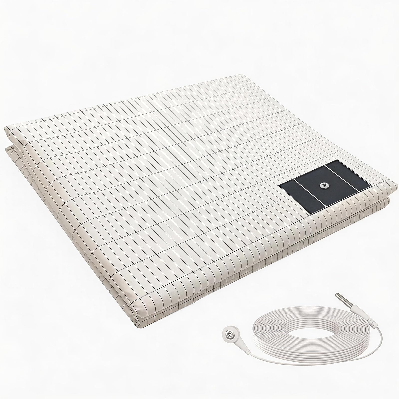 Grounding Bed Sheet Earthing UK - Grounded Sheets 10% Silver Fiber & 90% Organic Cotton for Natural Wellness & Better Sleep 99x203cm — image 1