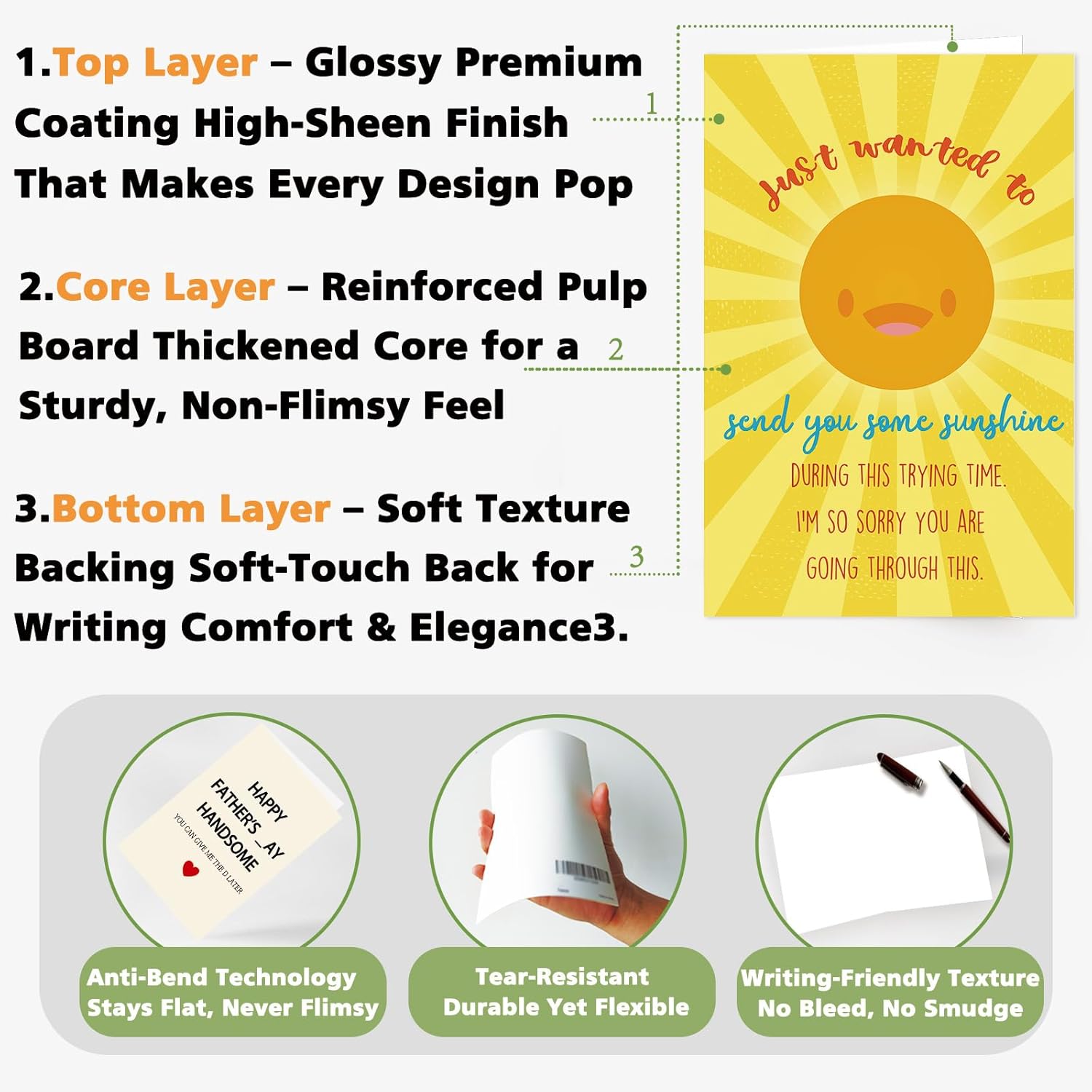 Sunshine Thinking of You Card – Encouragement and Support Cards for Tough Times – Uplifting Sympathy or Get Well Card for Friend or Loved One - Image 6