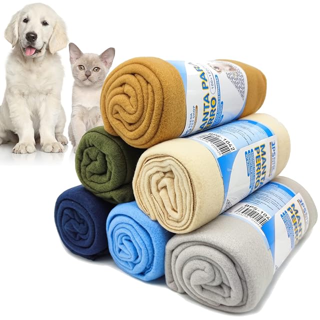 BPS 6X Manta para Perros Gatos Mascotas Manta Suave Tamaño M/L Colores Envian al Azar (L) BPS-1042 * 6