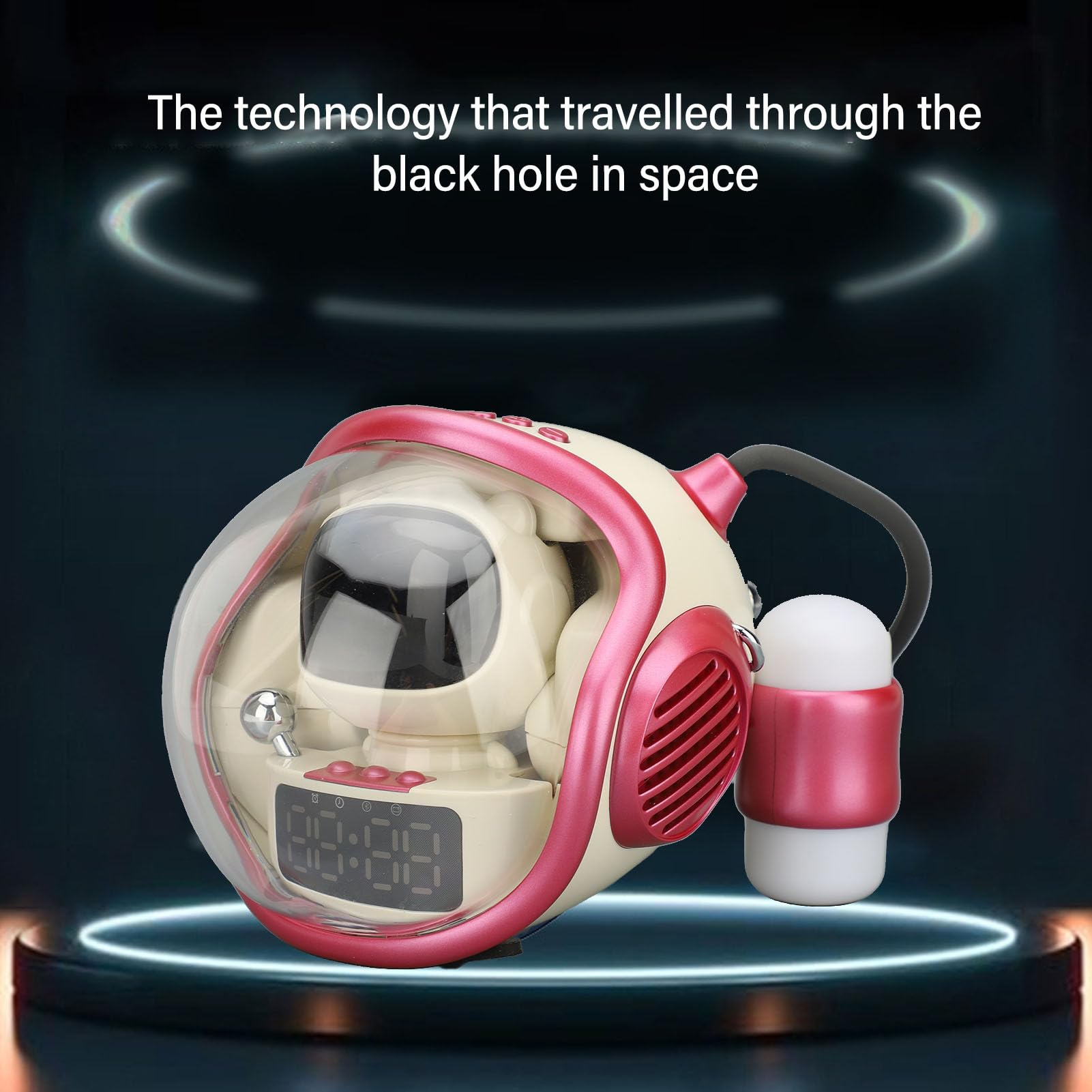 Chiyyak Raumschiff-Bluetooth-Lautsprecher, Niedlicher Dekorativer RGB-Licht-Smart-Wecker für Zuhause und Büro, ABS-Material (Rosa)