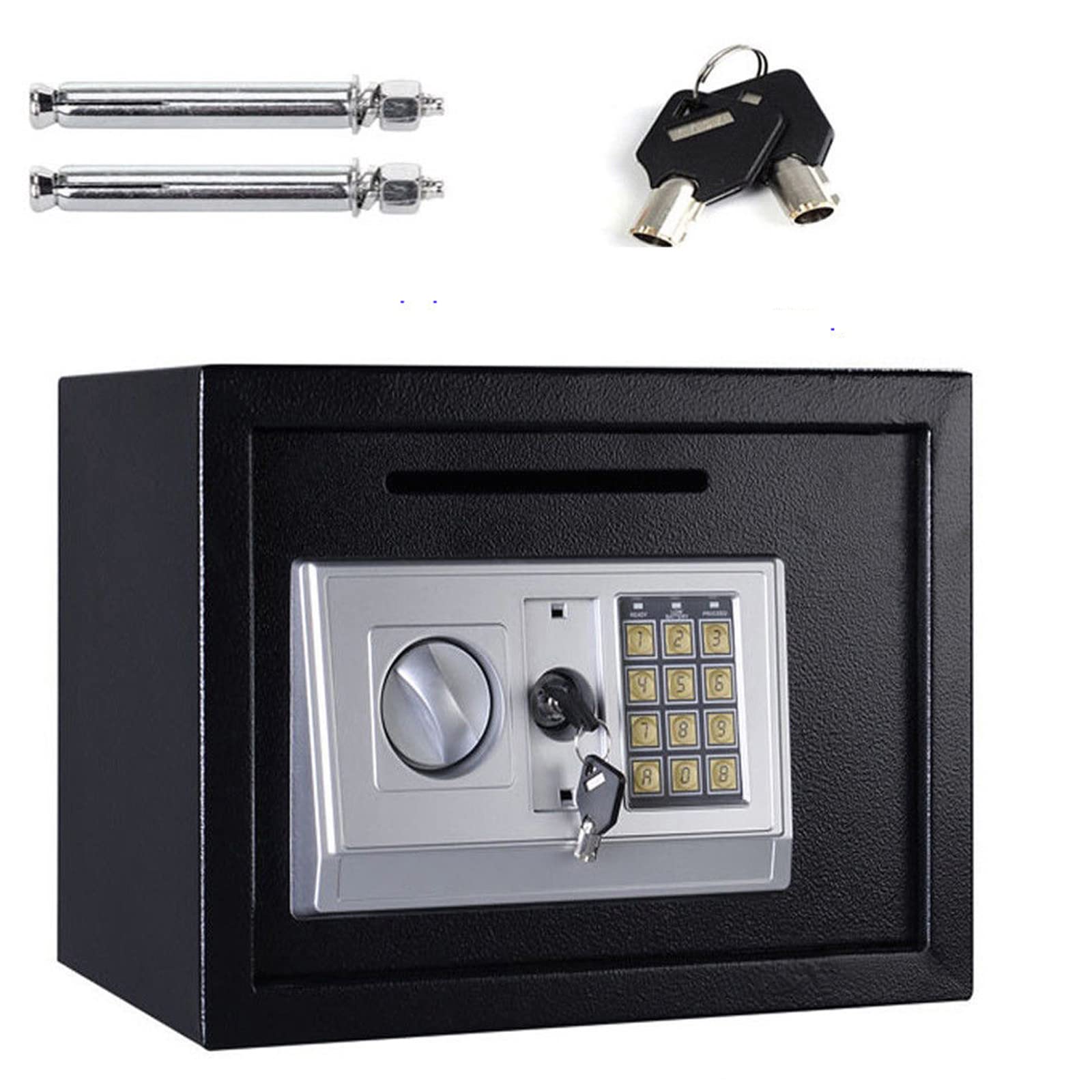 Caja Fuerte con Llave, contraseña electrónica, Caja Fuerte ignífuga e Impermeable, Caja Fuerte de Acero sólido de Alta Seguridad, Caja Fuerte de 4,6 L