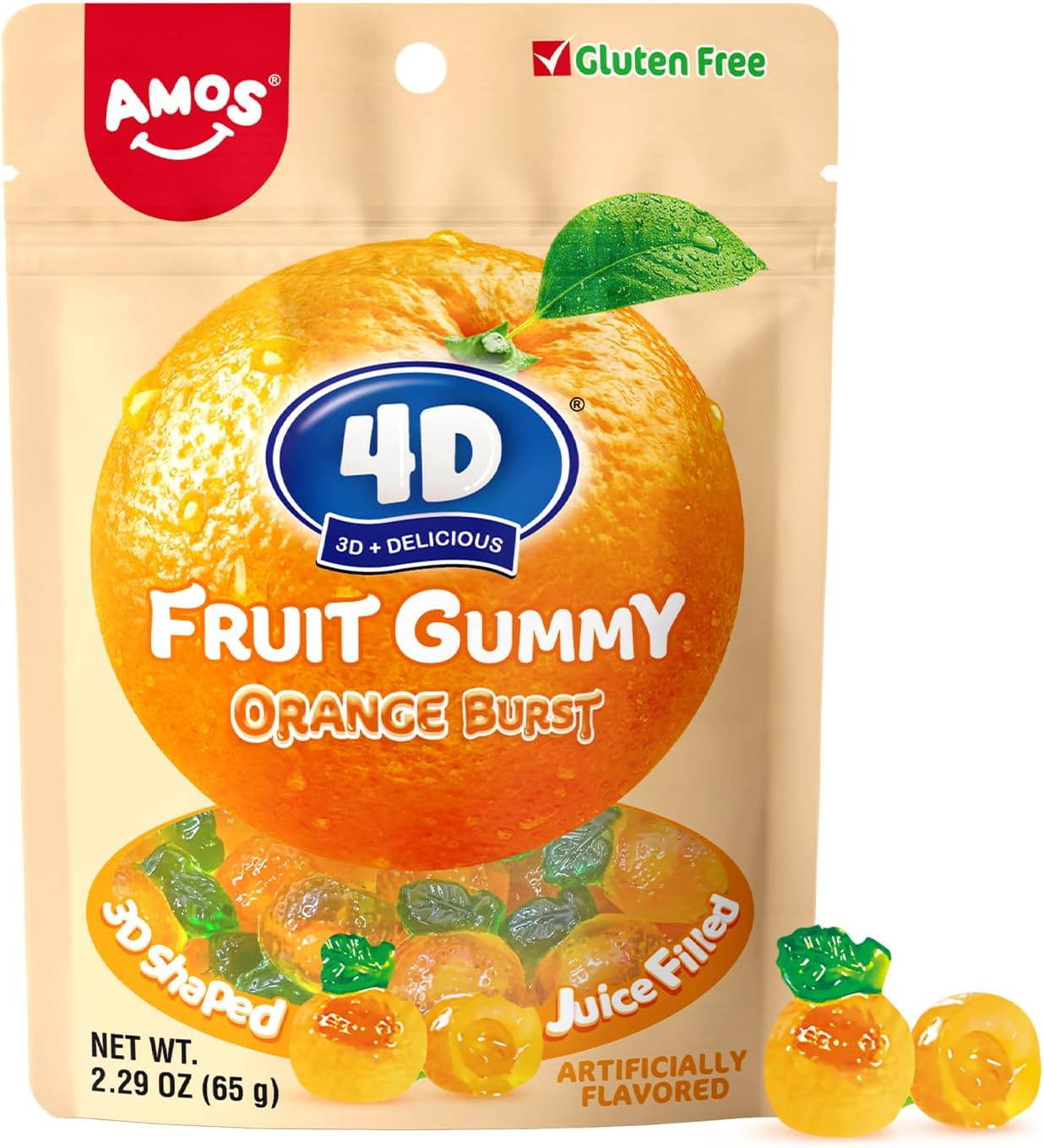 Amos 4D Fruit Gummy Orange