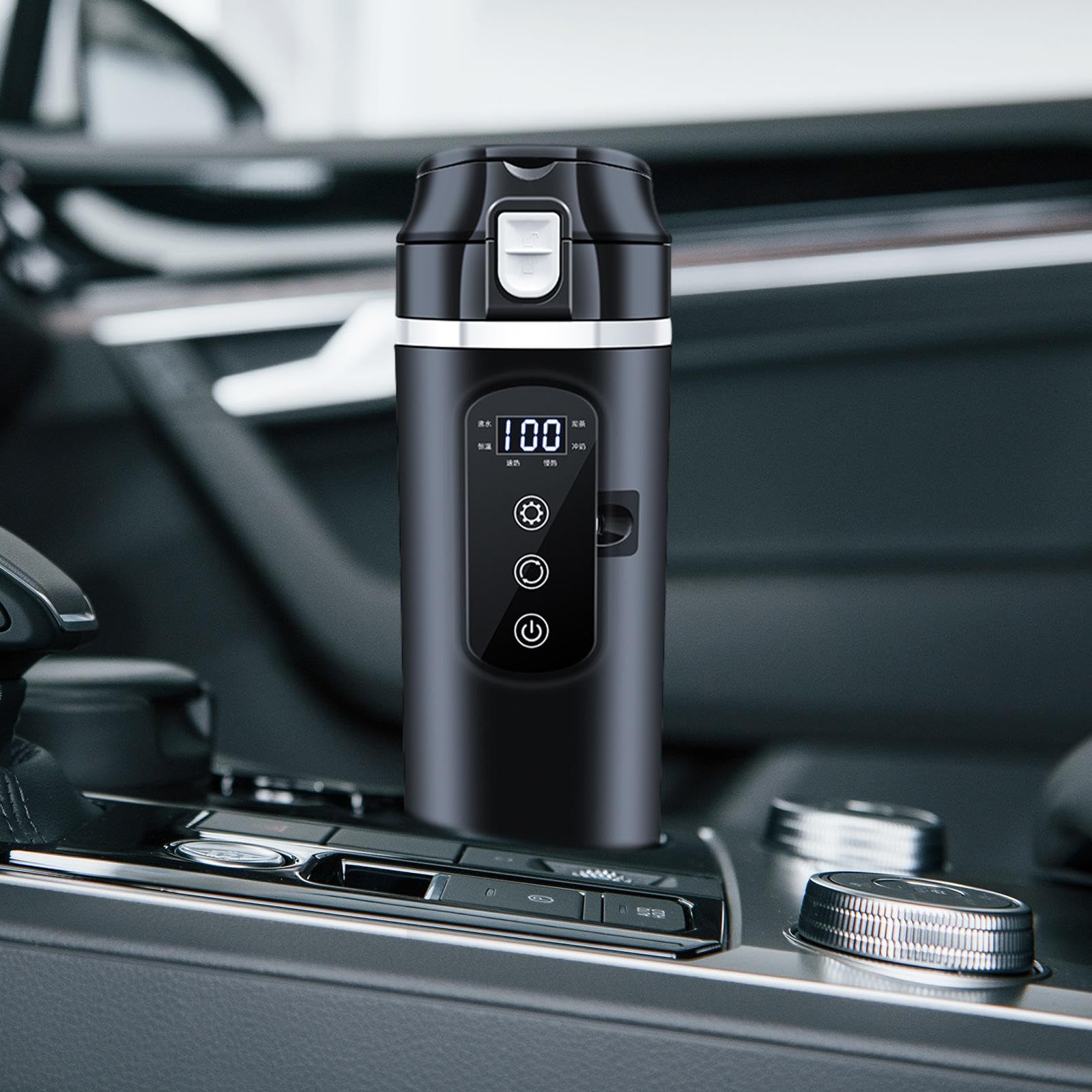 Bouilloire de Voiture, 12 V /24V Bouilloire électrique Voiture Tasse D'eau, Bouilloire électrique de Voyage Portable, 500ml, Gobelet En Acier Inoxydable 304, Tasse Chauffante pour Voiture, Camion
