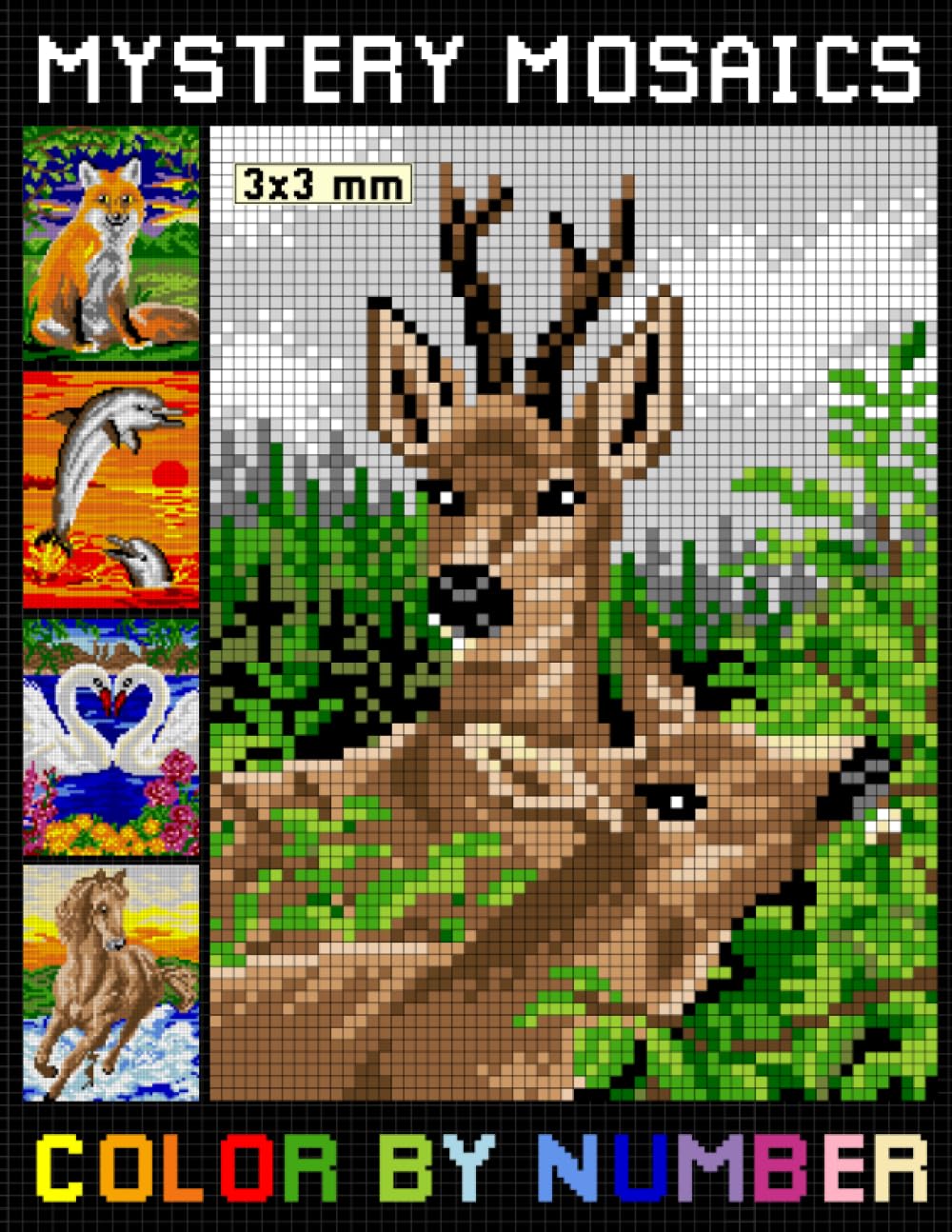 Mystery Mosaics Color By Number: Color Quest Extreme Challenges with Hidden Pictures for Stress Relief (Pixel Art Coloring Book for Adults)