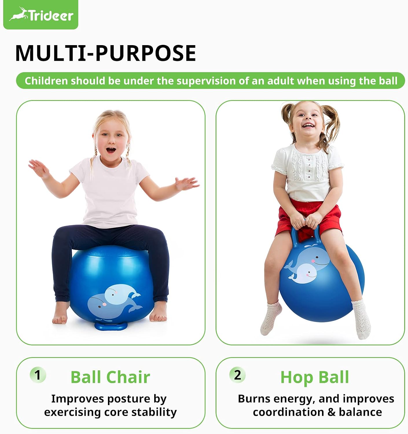 Trideer Flexible Seating for Classroom Elementary, Yoga Ball Chairs for Kids, Wobble Chair of School Supplies for Sensory Kids, Student Desk Chairs for Homeschool