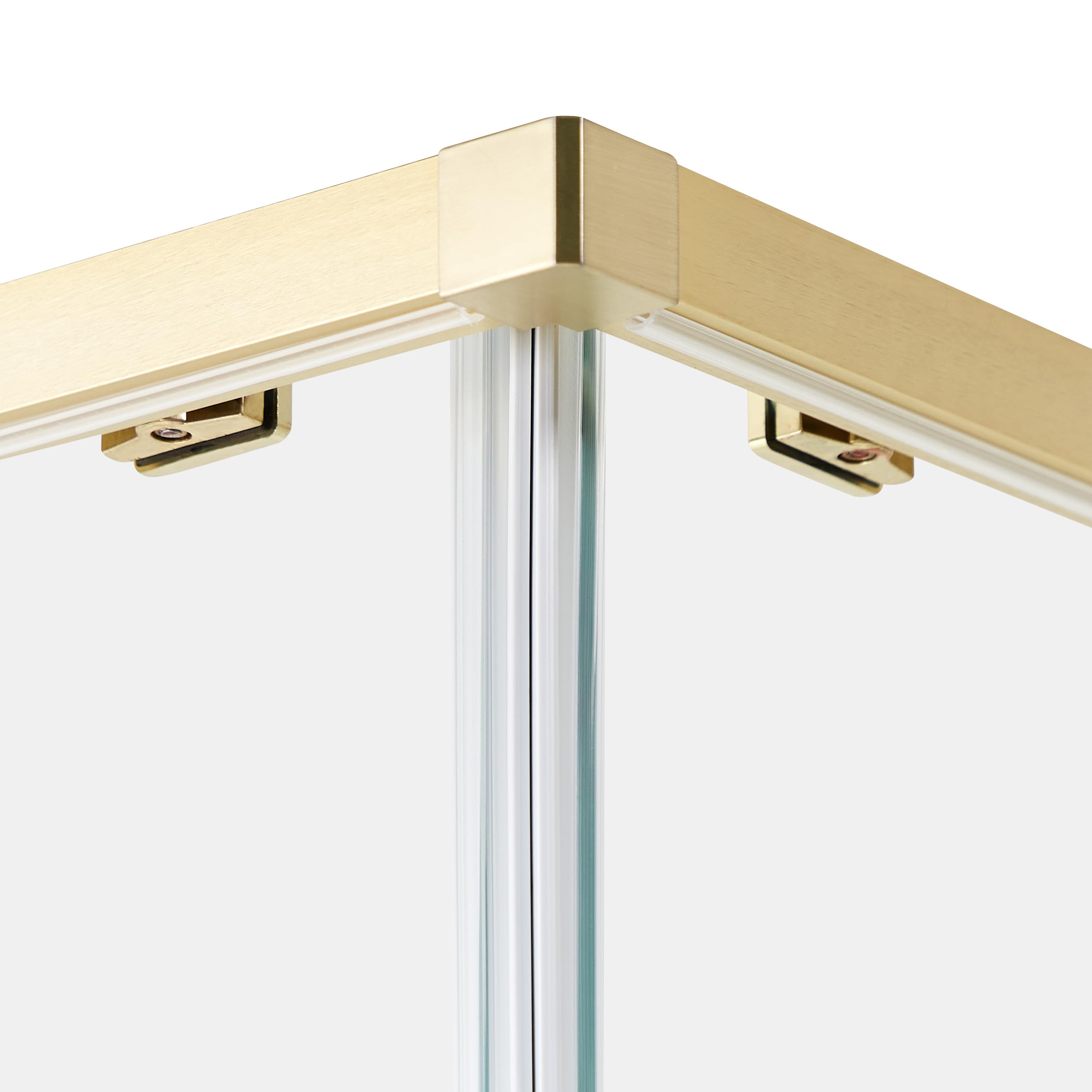 Cabina de ducha vidrio templado puerta doble corredera dorado 90 x 90 x 185 cm Tela