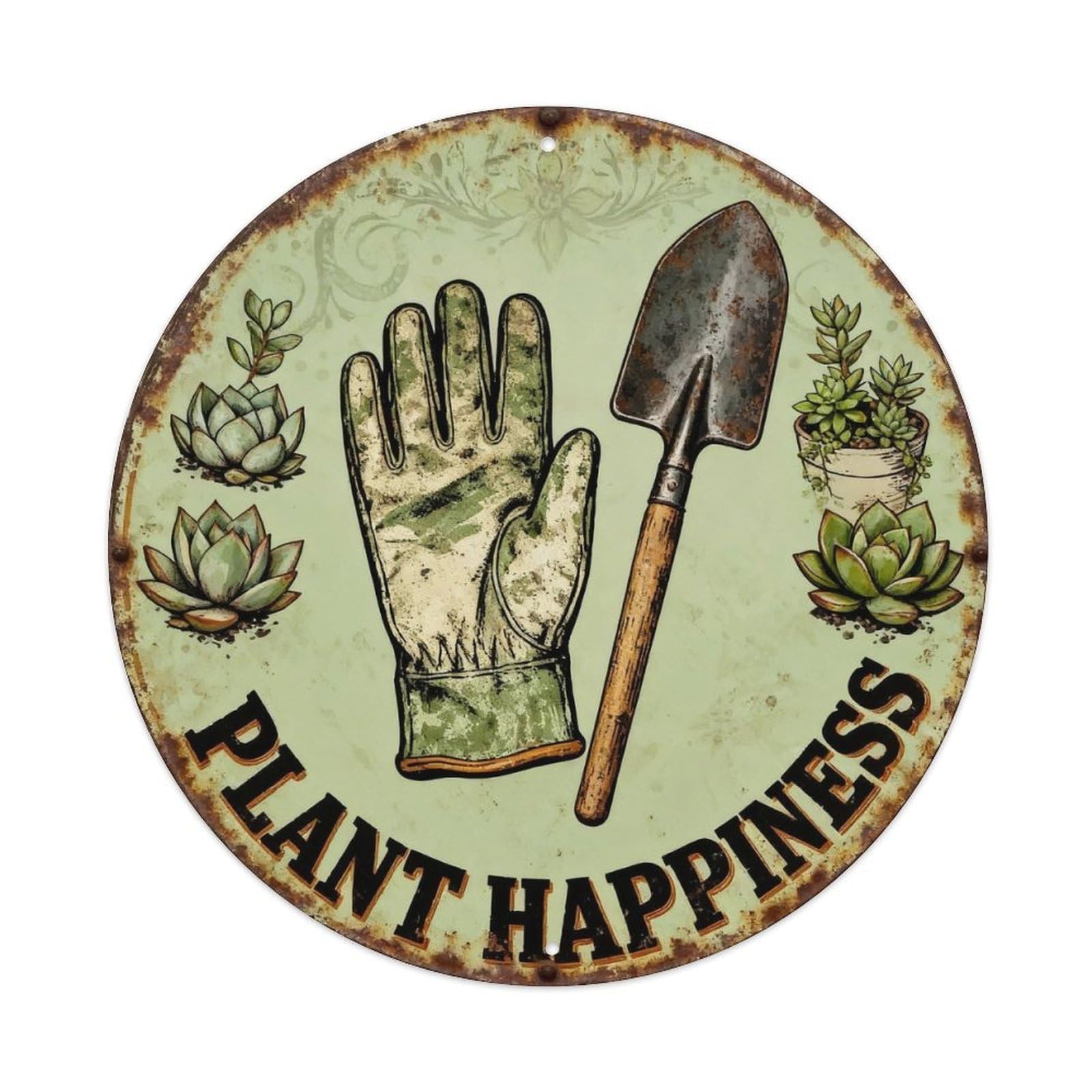 Plant Happiness Metal Tin Sign Plaque