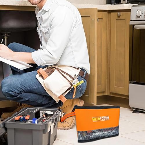 Miniatura 5 de MELOTOUGH Bolsas de herramientas con bolsa de herramientas pequeña con cremallera, bolsa de herramientas de 12 pulgadas, organizador multiusos con